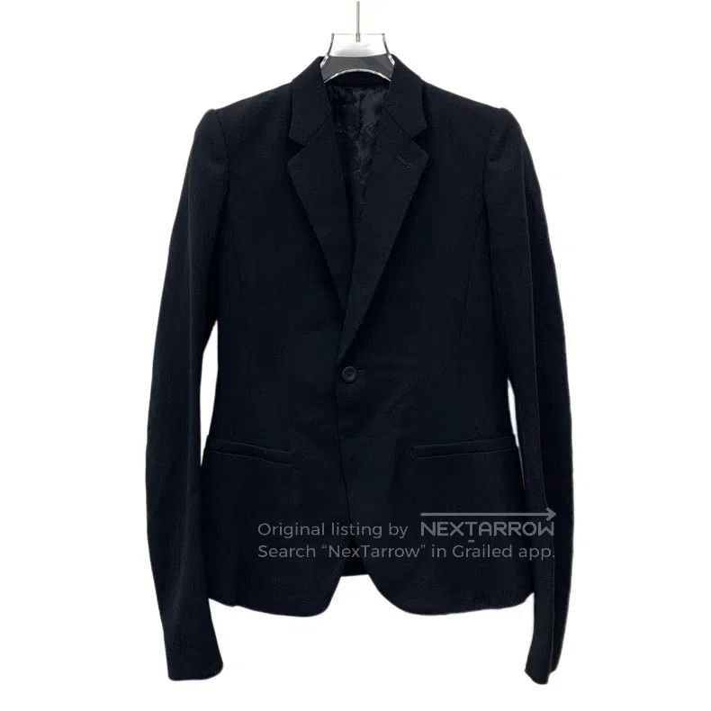 Rick Owens Rick Owens Black wool lapel single button long sleeve blaz Size XS / US 0-2 / IT 36-38 - 1 Thumbnail