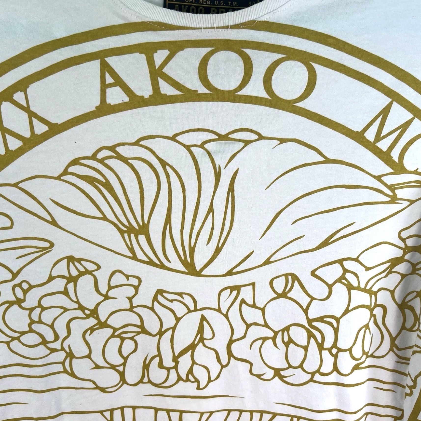 Olive Akoo Live Full Live Well T-Shirt Mens XL White Gold Long Sleeve Hip Hop Graphic Print Logo Crew Neck T-Shirt, White, XL, Mens Size US XL / EU 56 / 4 - 3 Thumbnail