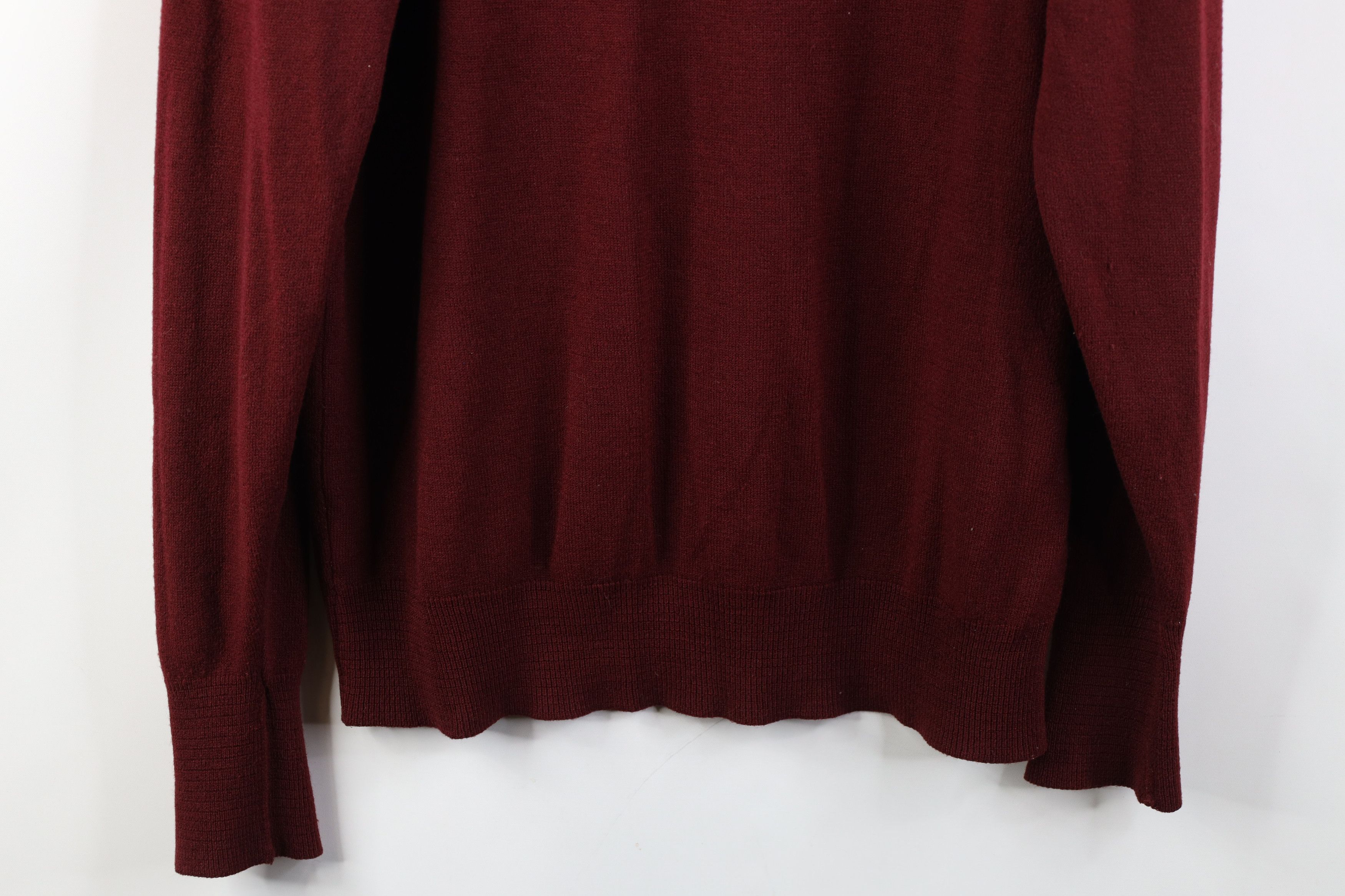 Christian Dior Monsieur Vintage 70s 80s Christian Dior V-Neck Sweater Burgundy USA Size US L / EU 52-54 / 3 - 11 Thumbnail