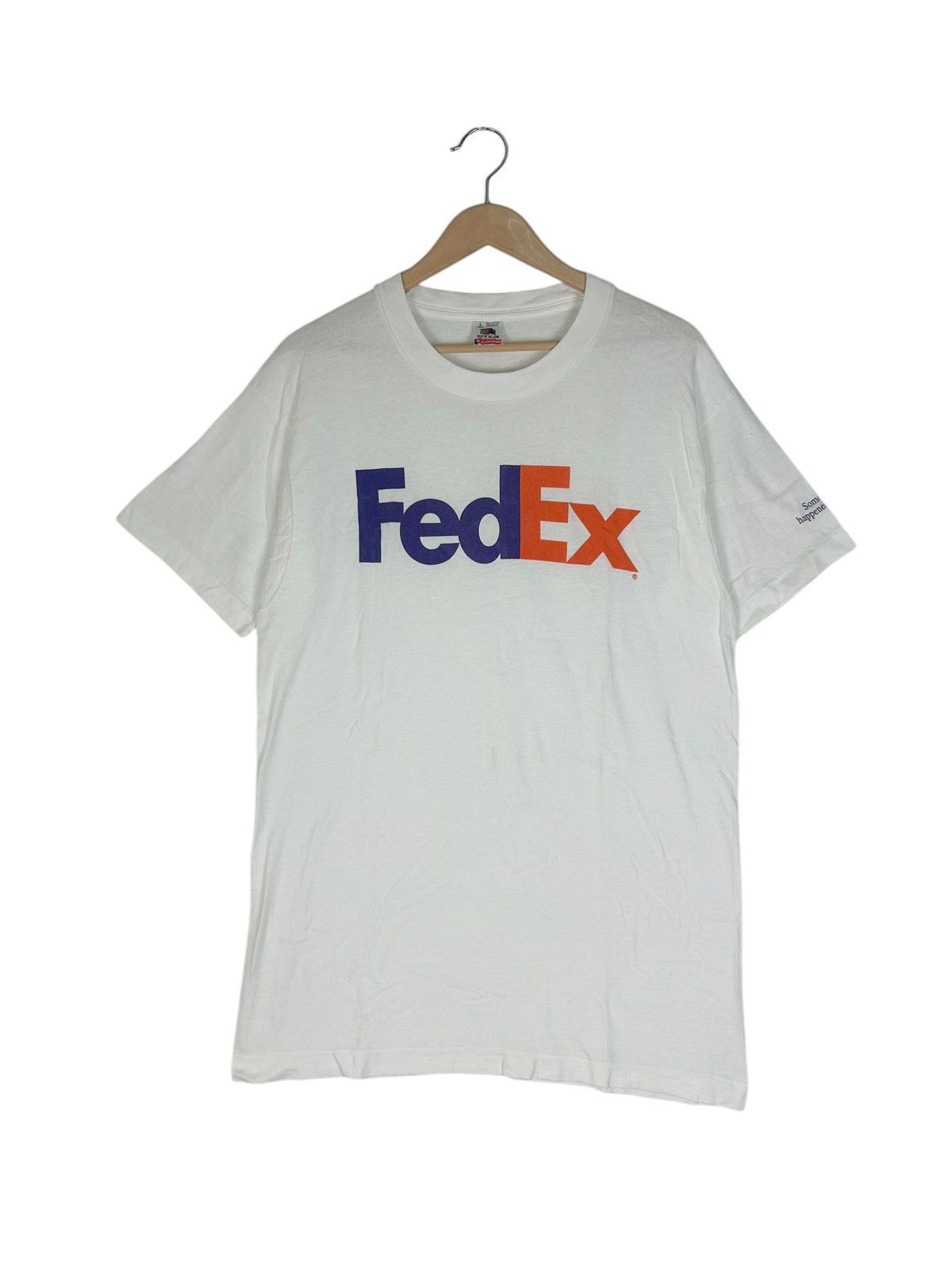 Fruit Of The Loom × Vintage Vintage 90s FedEx retro Coporate Logo Tees/ Shipping Company Size US L / EU 52-54 / 3 - 1 Thumbnail