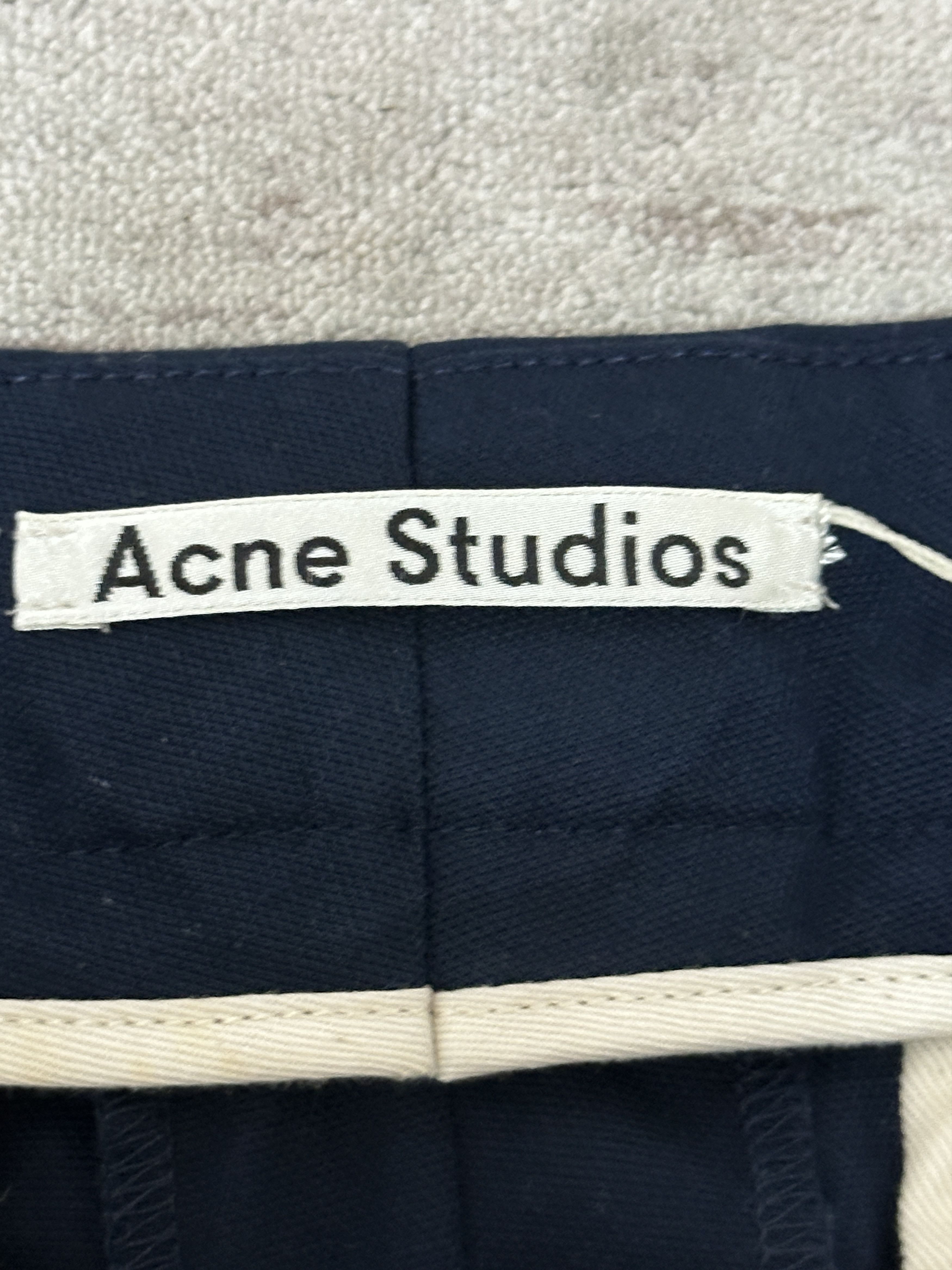 Acne Studios Acne Studios Men's Navy Blue Cropped Trousers Size 38 (54) Size US 38 / EU 54 - 3 Thumbnail