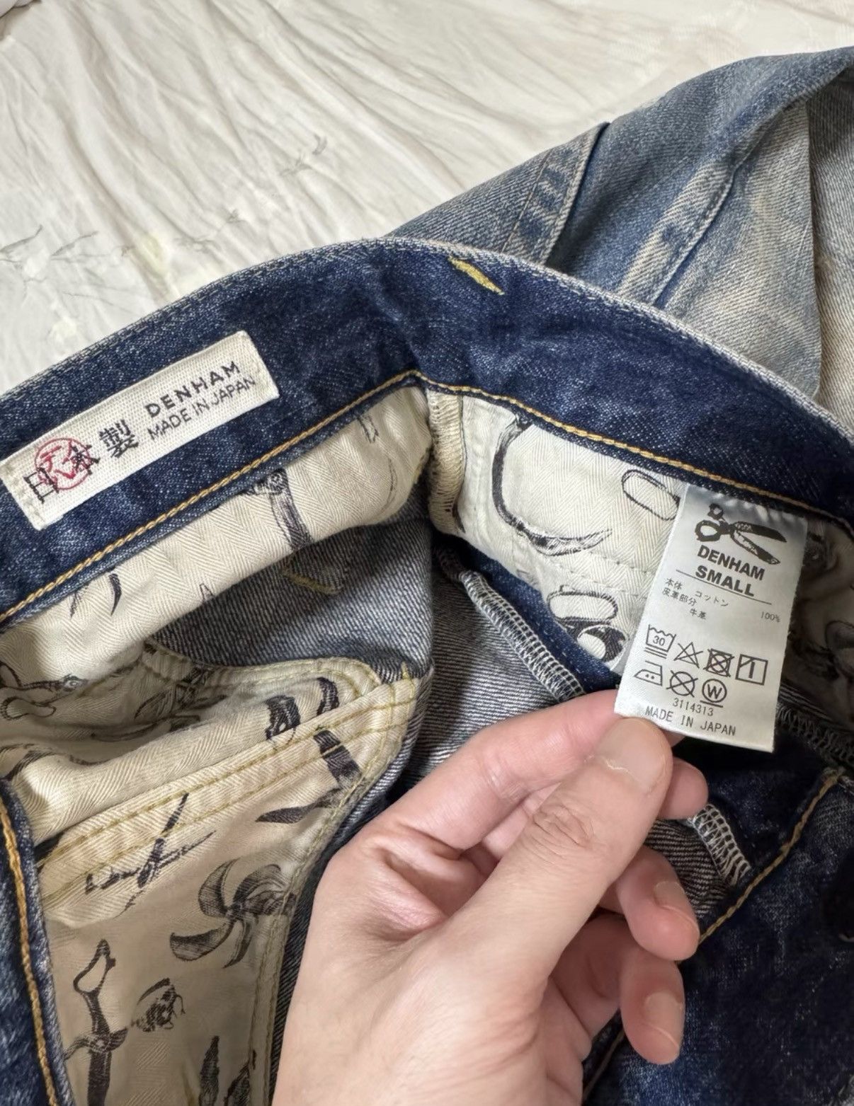 DENHAM DENHAM 24SS Jumbo Japanese wash distressed patch denim jeans Size US 32 / EU 48 - 3 Thumbnail
