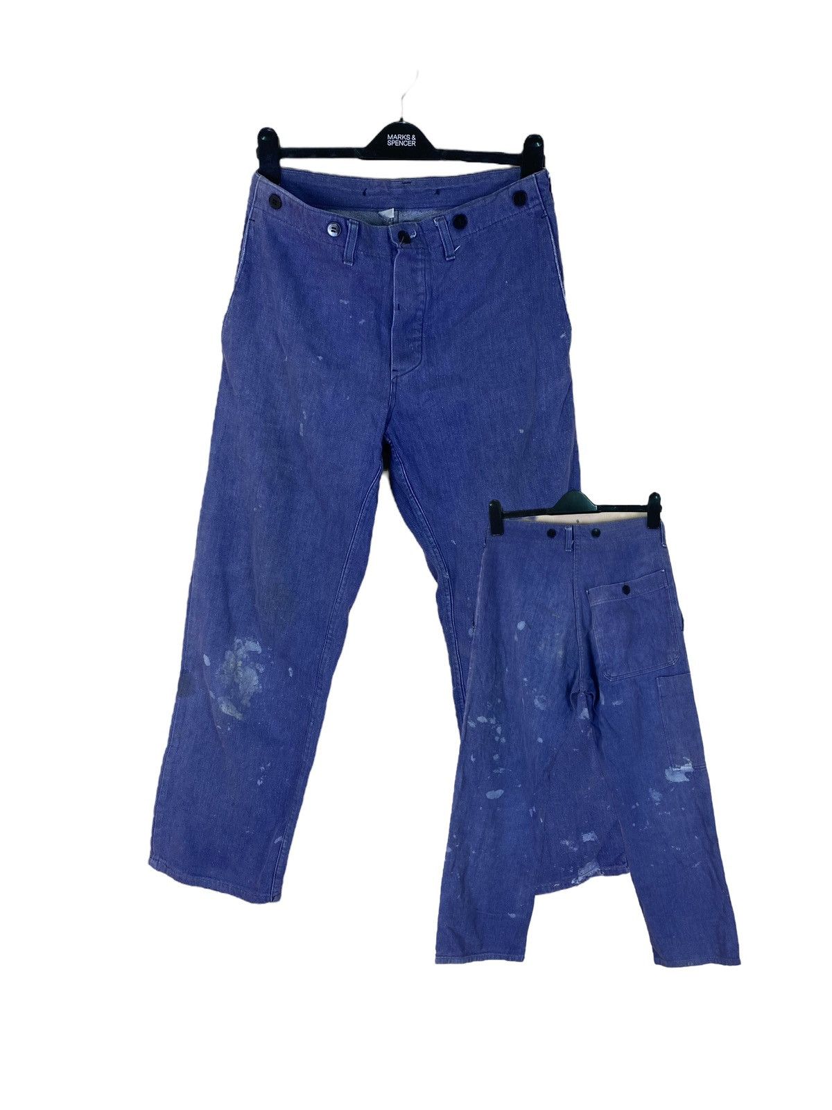 Le Laboureur × Vintage Vintage Veb Wattana Workwear Paint Splash Pants Size US 31 - 1 Thumbnail