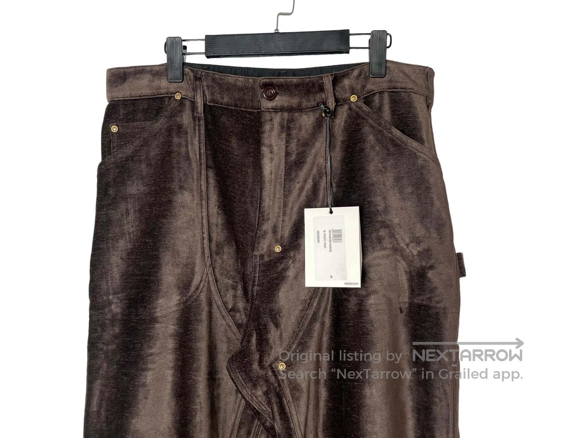 4SDESIGNS 4SDESIGNS Velvet Knee Lumberjack Wide Leg Work Pants Size US 34 / EU 50 - 3 Thumbnail