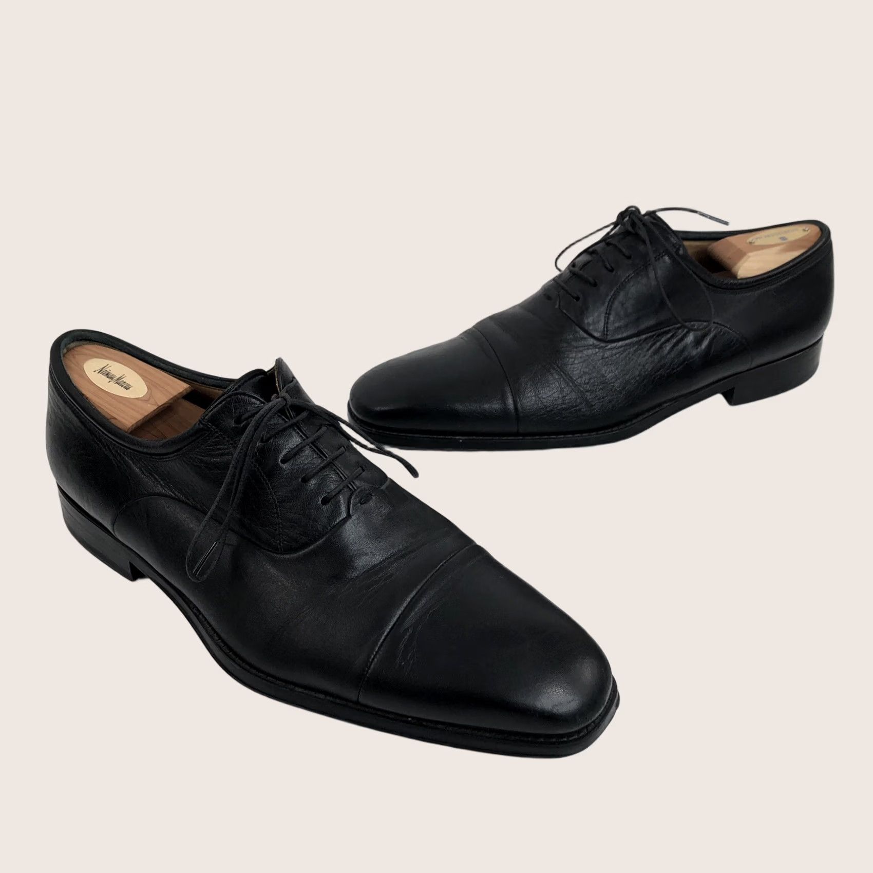 Magnanni MAGNANNI Leather Shoes Black 11.5 D Oxford Cap Toe Mens Size ONE SIZE - 1 Thumbnail