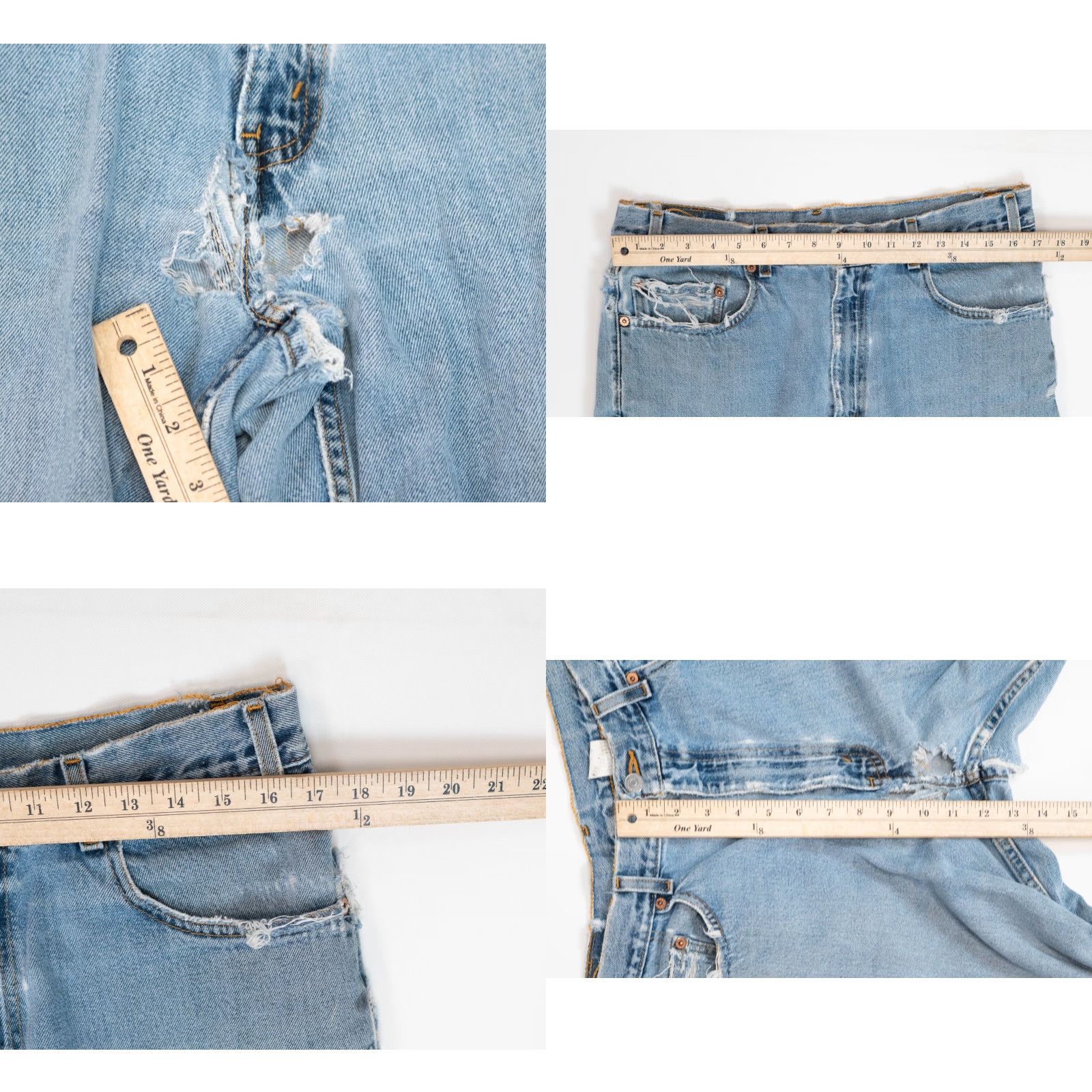 Levi's VINTAGE Levi’s 550 Denim Jeans Drops Distressed 36 X 30 USA Men Regular Blue jeans 5-Pocket HTF Thrash Grunge Hip Hop 90s Rock California Size US 36 / EU 52 - 8 Thumbnail
