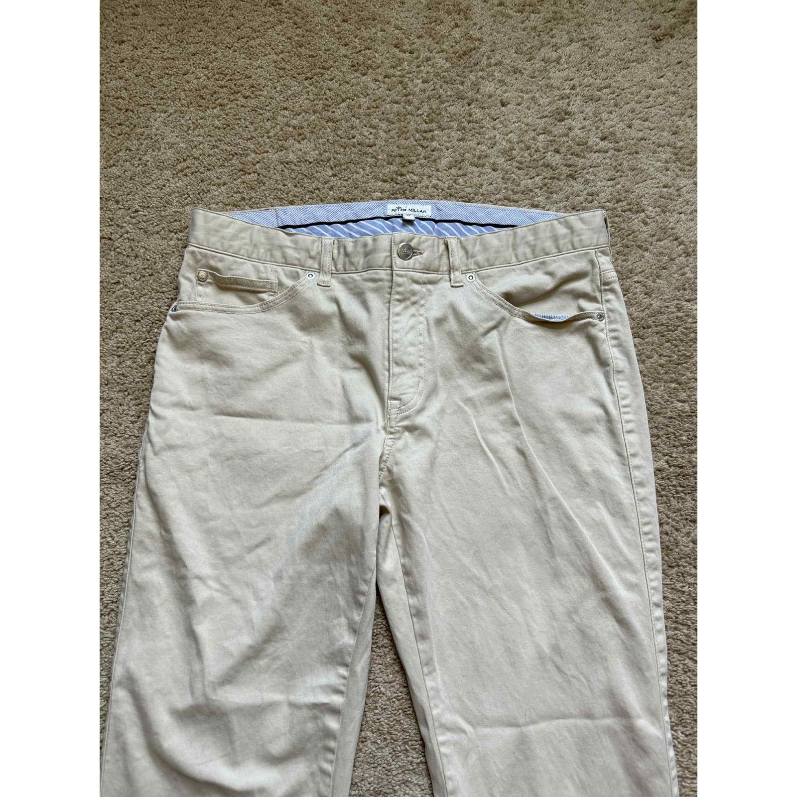 Peter Millar Peter Millar Flat Front Trouser Pants Beige Men's Size 34 Size US 34 / EU 50 - 3 Thumbnail