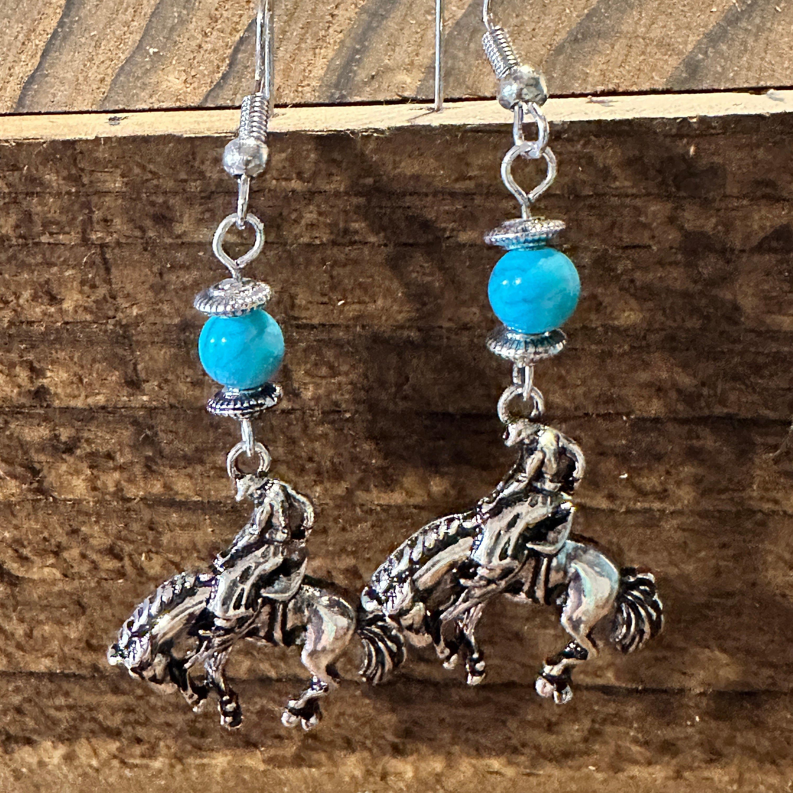 Other Boho Hippie Vintage Rodeo Cowgirl Horse Wire Earrings, Silve Size ONE SIZE - 2 Thumbnail