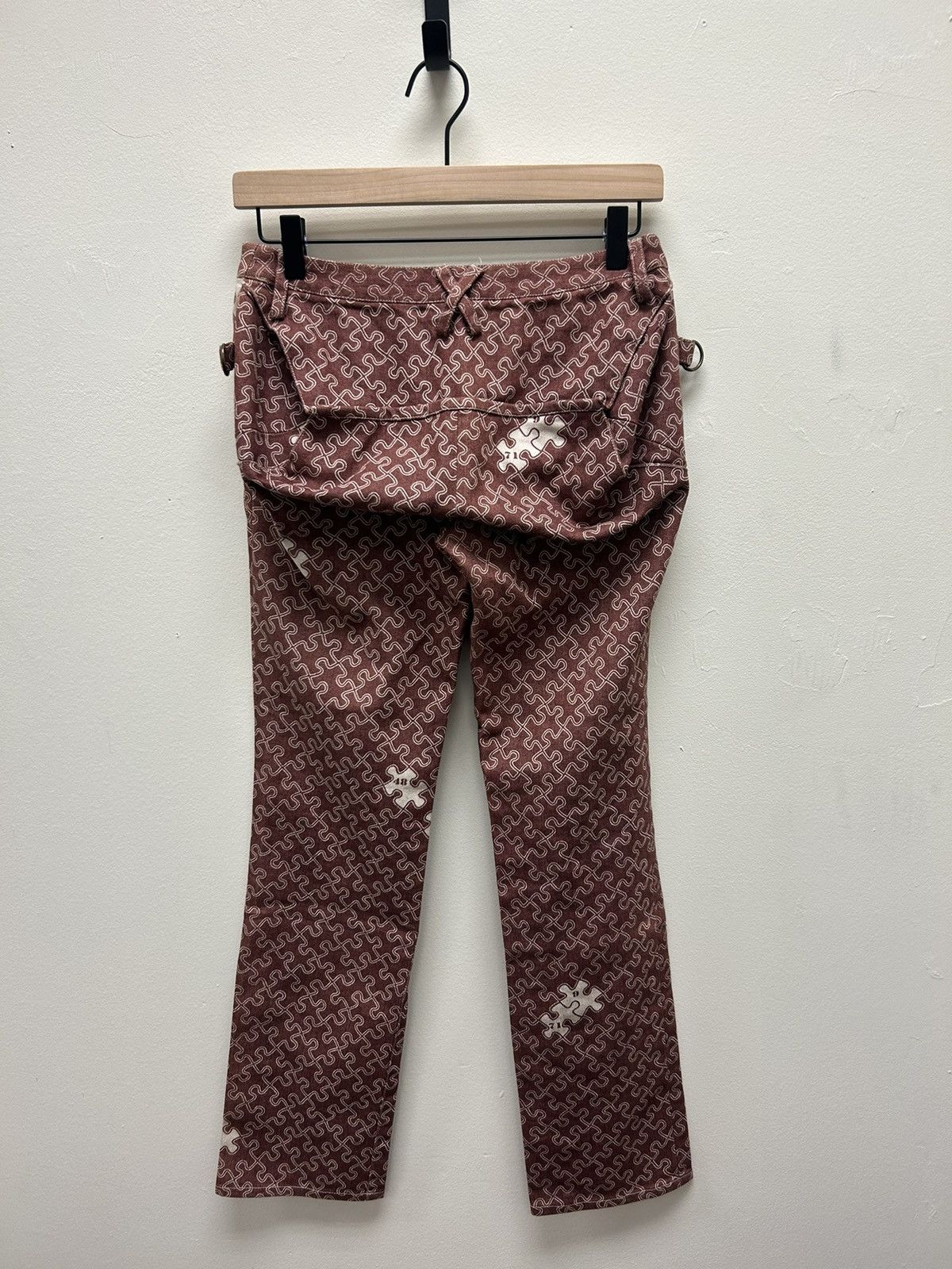 Beauty Beast Puzzle anatomical Cropped Jeans Size 28" / US 6 / IT 42 - 3 Thumbnail