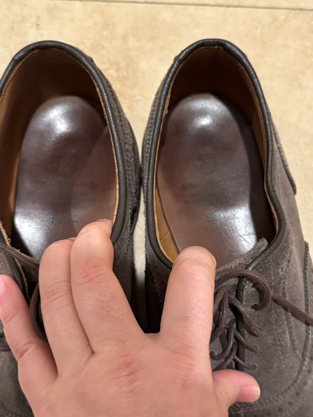 Allen Edmonds Allen Edmonds grey suede Strandmok cap toe oxfords Size US 12 / EU 45 - 5 Thumbnail