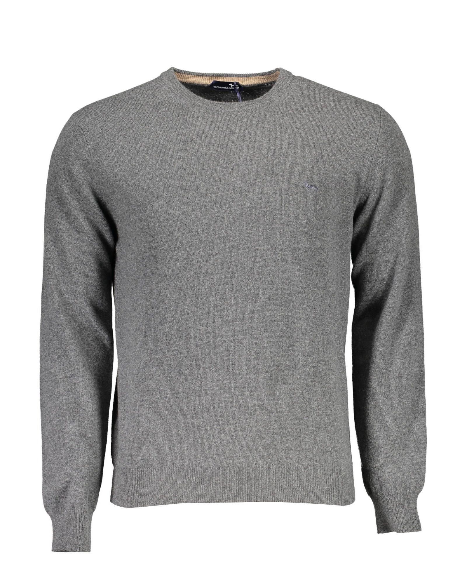 image of Harmont Blaine Embroidered Gray Wool Shirt in Grey, Men's (Size XL)