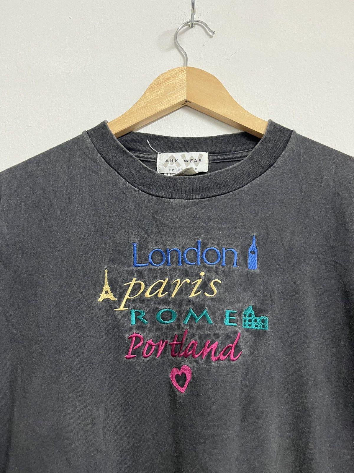 Vintage 💥Sunfaded Travel Portland Paris London Embroidered Size US L / EU 52-54 / 3 - 4 Thumbnail