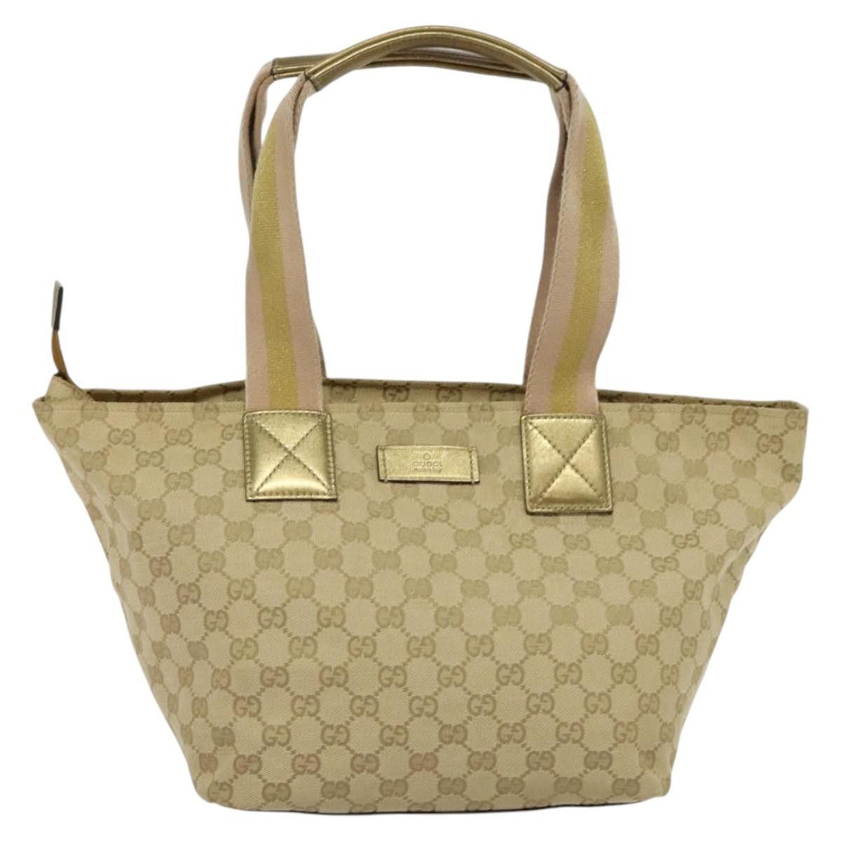 Gucci GUCCI GG Canvas Sherry Line Tote Bag Beige Pink Gold Size ONE SIZE - 2 Thumbnail