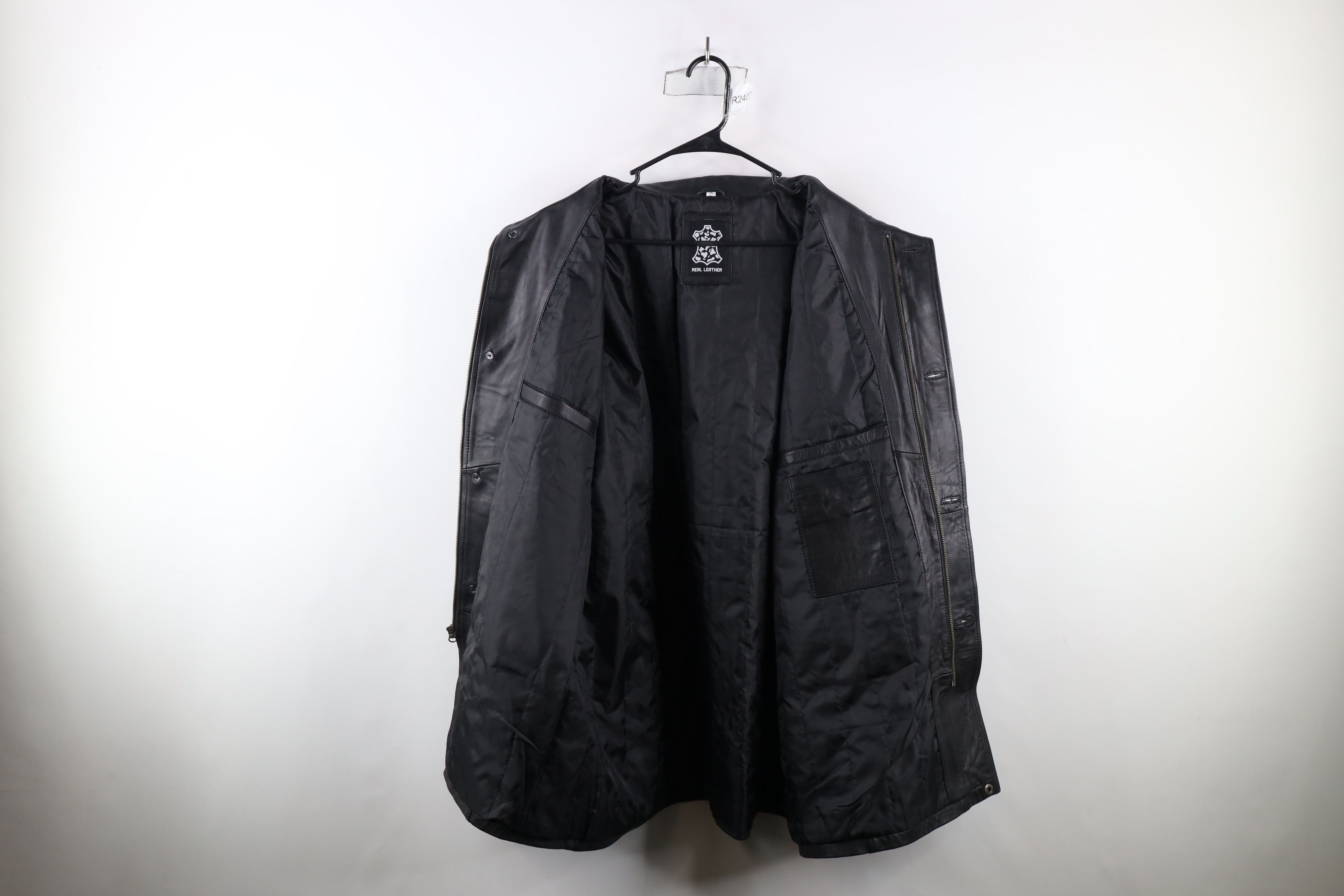 Vintage Vintage 90s Streetwear Elbow Patch Leather Jacket Coat Black Size US XXL / EU 58 / 5 - 7 Thumbnail