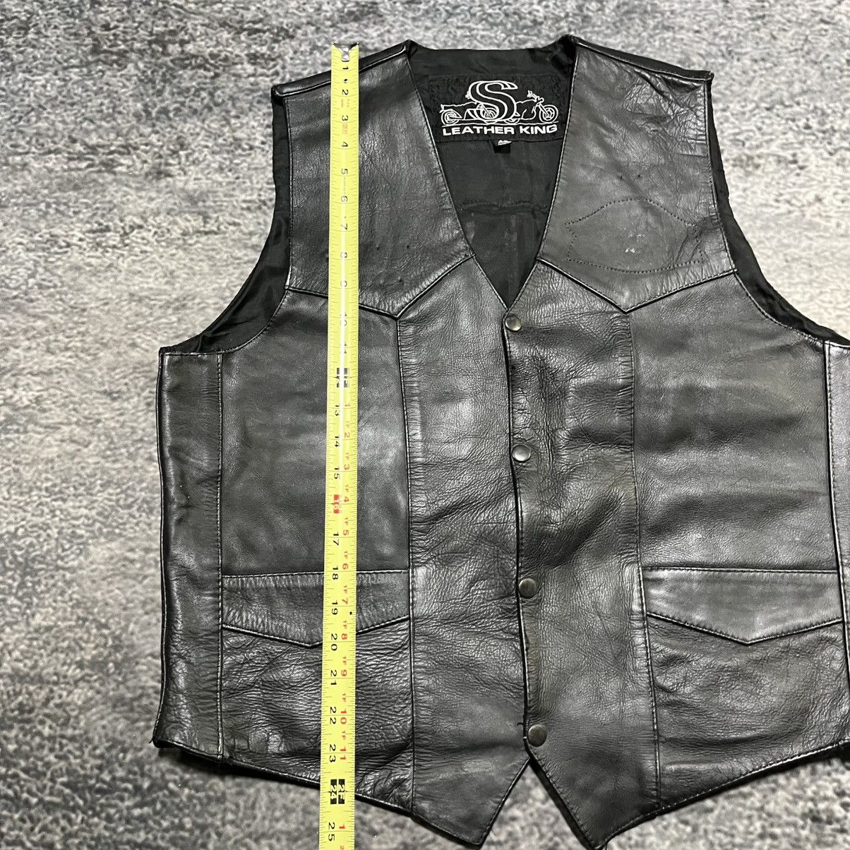 Harley Davidson VINTAGE 90s HARLEY DAVIDSON PATCH BIKER GRUNGE LEATHER VEST Size US M / EU 48-50 / 2 - 12 Thumbnail