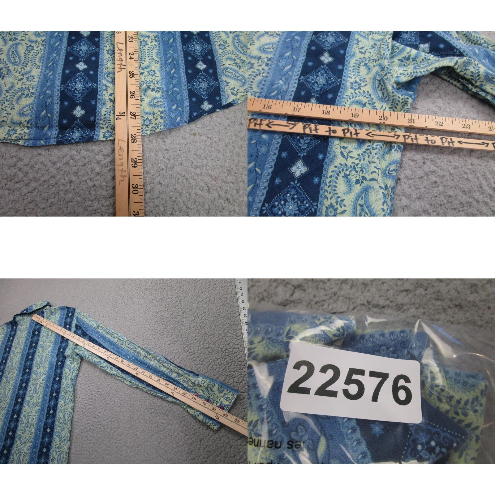 Vintage Krush Shirt Mens L Blue Paisley Disco 70s Winged Collar Made USA Boho Rockabilly Shirt Size US L / EU 52-54 / 3 - 8 Thumbnail