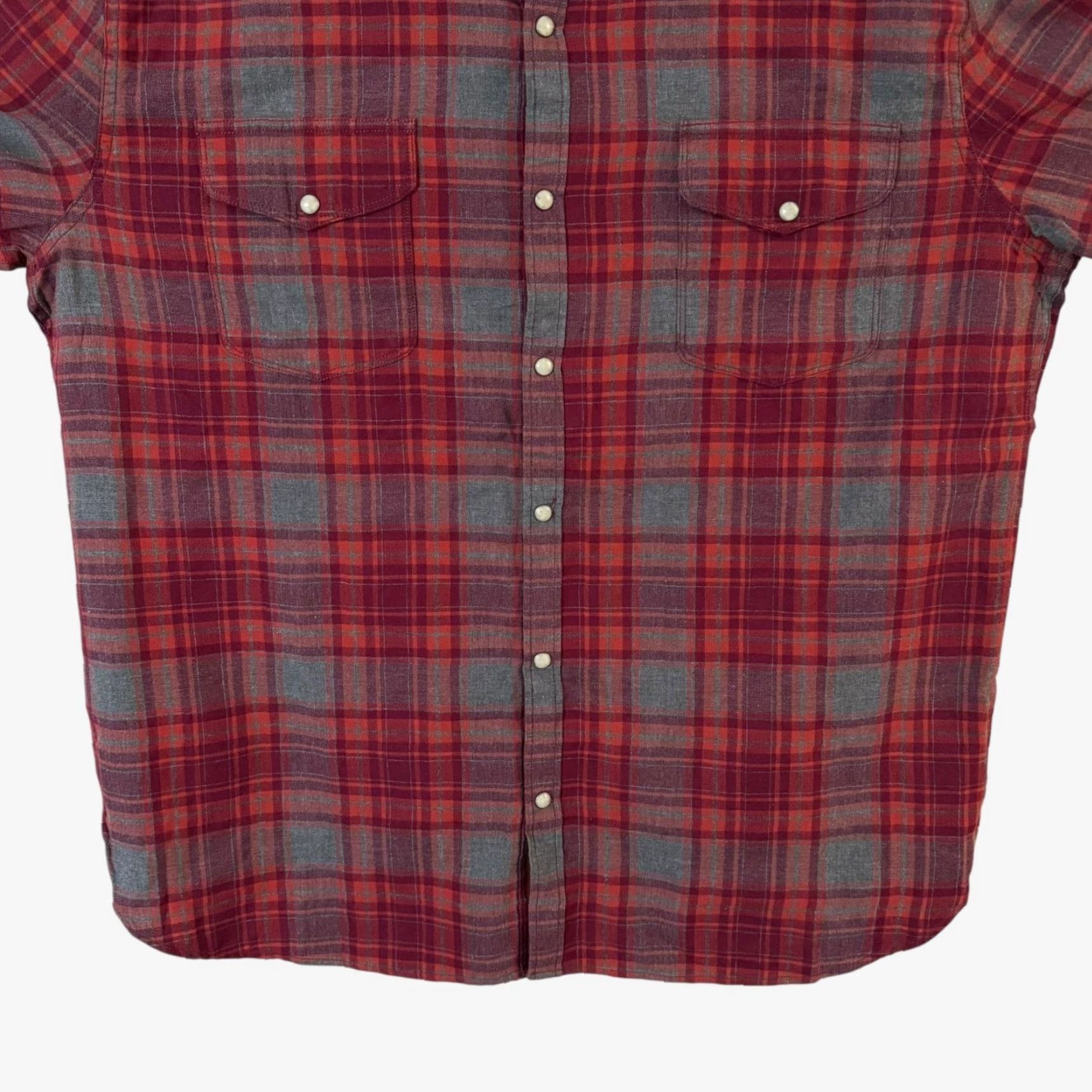 Lucky Brand Lucky Brand Men's XXL Red Plaid Cotton Western Button-Up Shirt, California Fit, Pearl Snap, Long Sleeve Fall Winter Casual Size US XXL / EU 58 / 5 - 6 Thumbnail