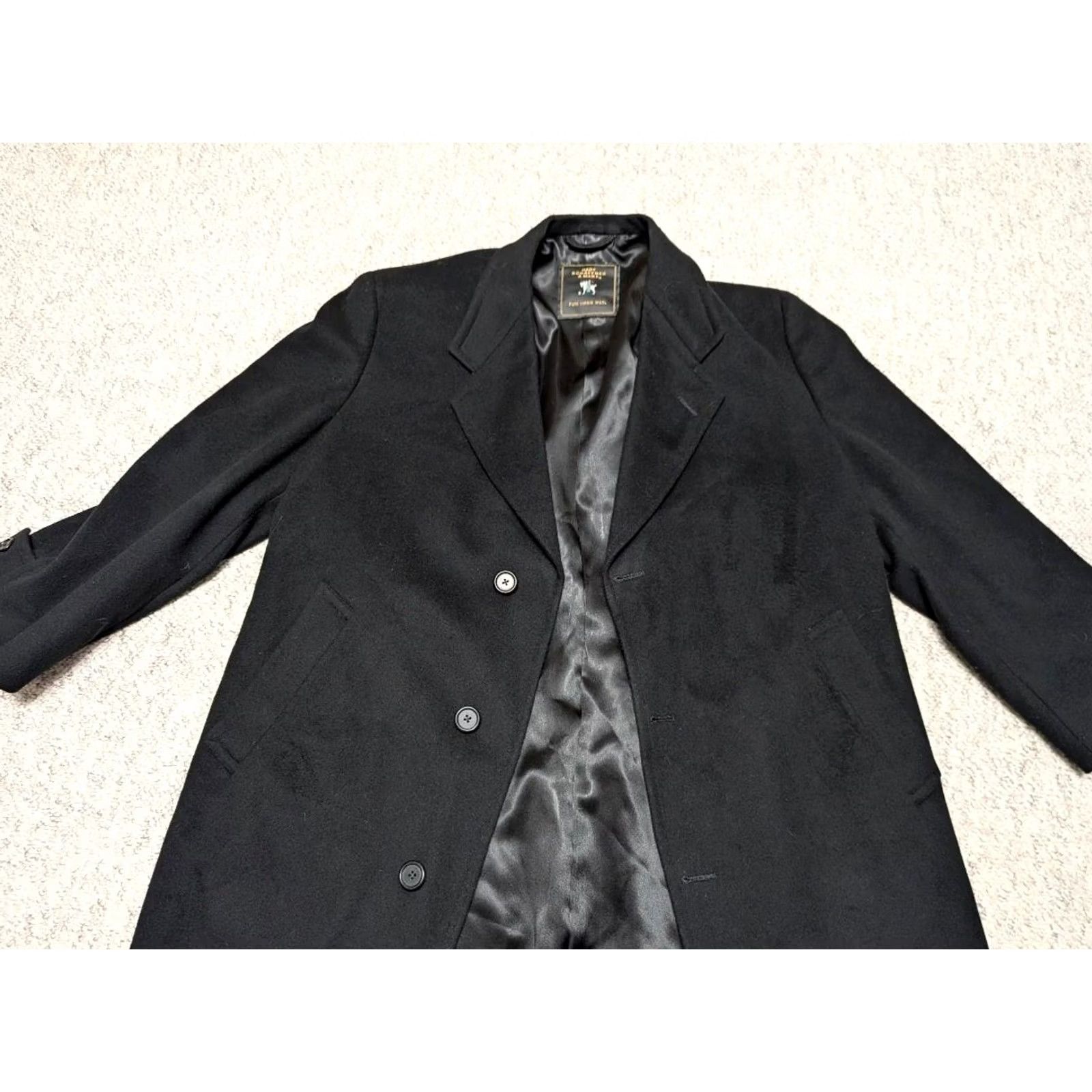 Hart Schaffner Marx VINTAGE Hart Schaffner Marx overcoat Men 2XL Wool Virgin Wool Black Coat 48 Long 1940s 50s 60s Mens Size US XXL / EU 58 / 5 - 3 Thumbnail