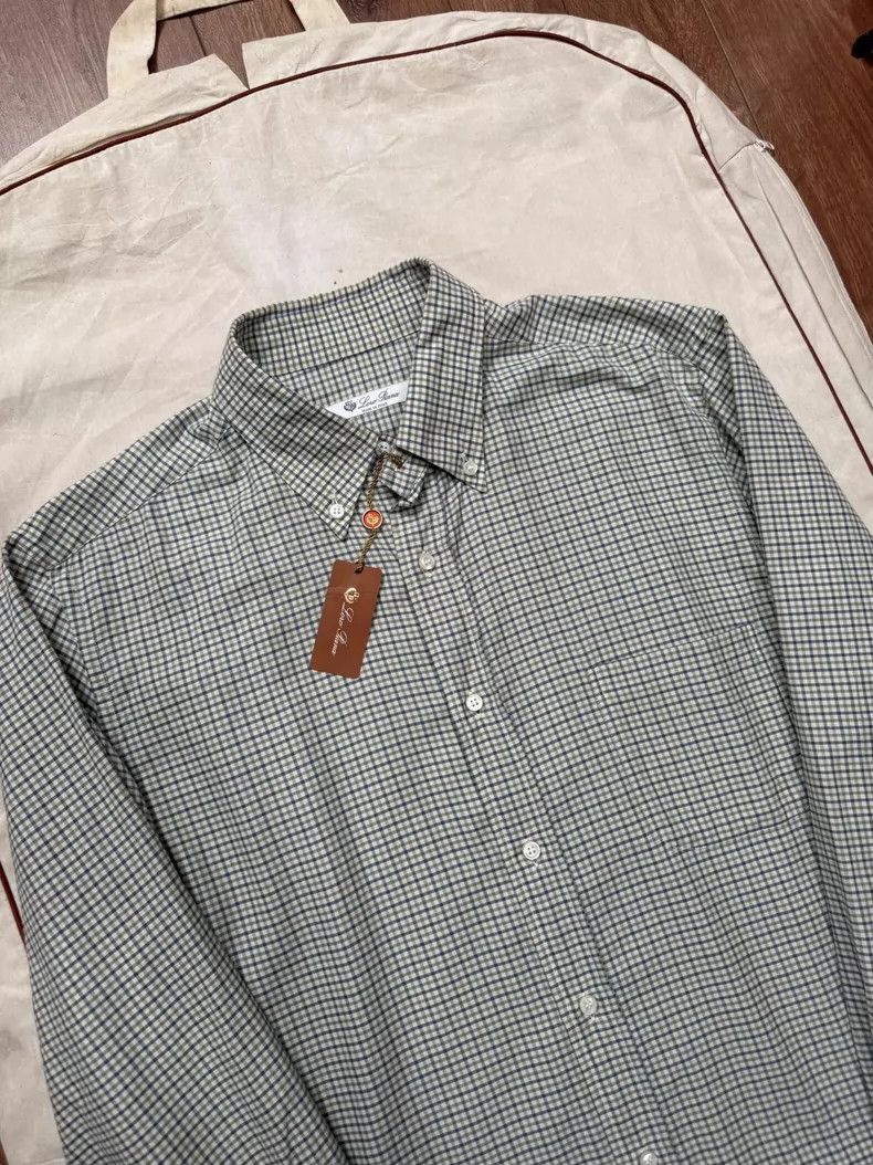 Loro Piana Loro Piana Men's Check Long-Sleeve Shirt- Size US L / EU 52-54 / 3 - 2 Thumbnail