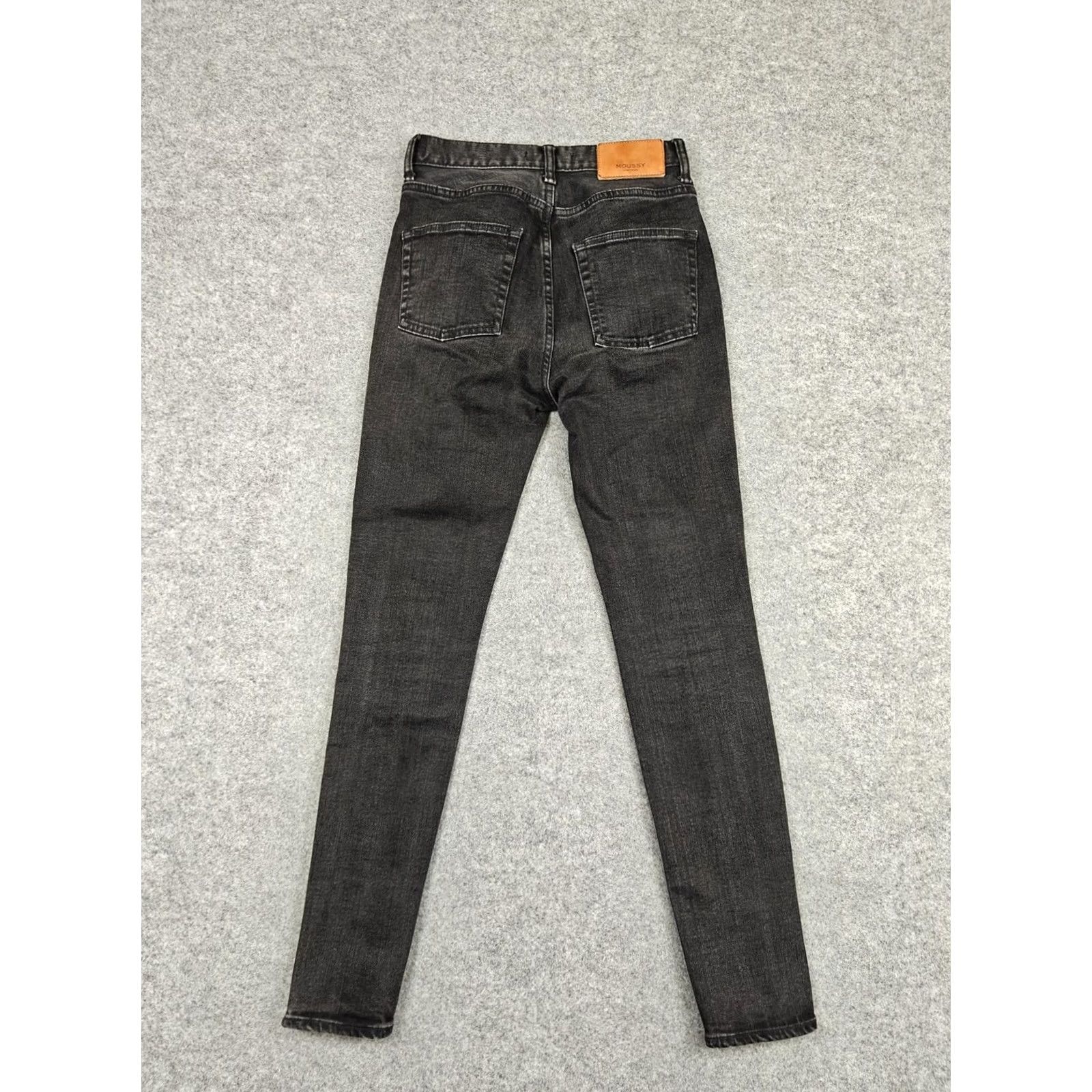 MOUSSY VINTAGE MOUSSY JEANS Womens High Skinny Charcoal Denim Made In Japan 25 5-Pocket Black Stretch Size 42" / US 20 - 6 Thumbnail