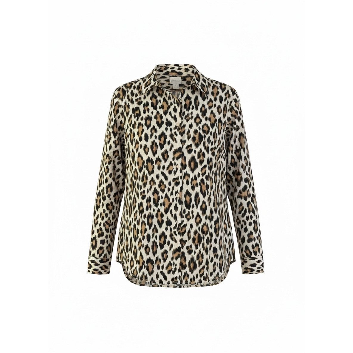 Chicos Chico’s Leopard Print No Iron Blouse Sz 1 Cotton Button Up Size M / US 6-8 / IT 42-44 - 2 Thumbnail
