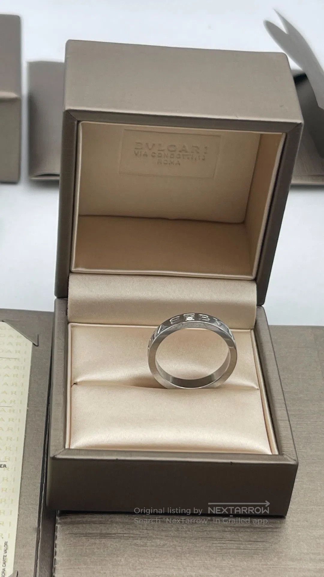 Bvlgari BVLGARI BVLGARI Platinum Single Diamond Ring. Size ONE SIZE - 4 Thumbnail