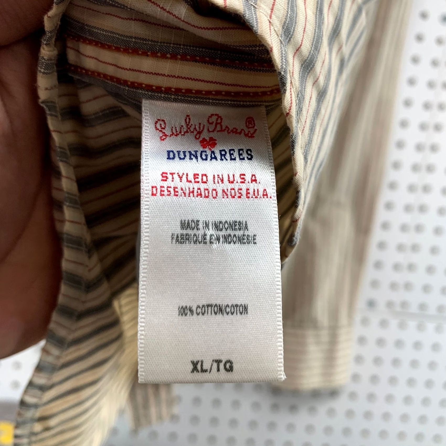 Lucky Brand Lucky Brand Western Snap Shirt Mens XL Beige Striped Long Sleeve Retro VIntage Size US XL / EU 56 / 4 - 4 Thumbnail