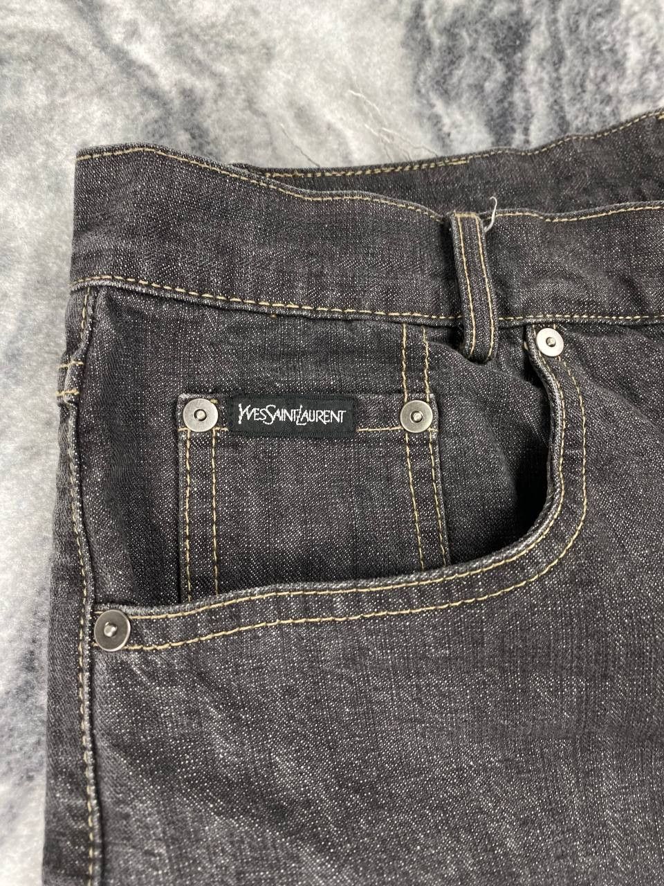Yves Saint Laurent Vintage Yves Saint Laurent Baggy Jeans YSL Big Logo Men Size US 36 / EU 52 - 9 Thumbnail