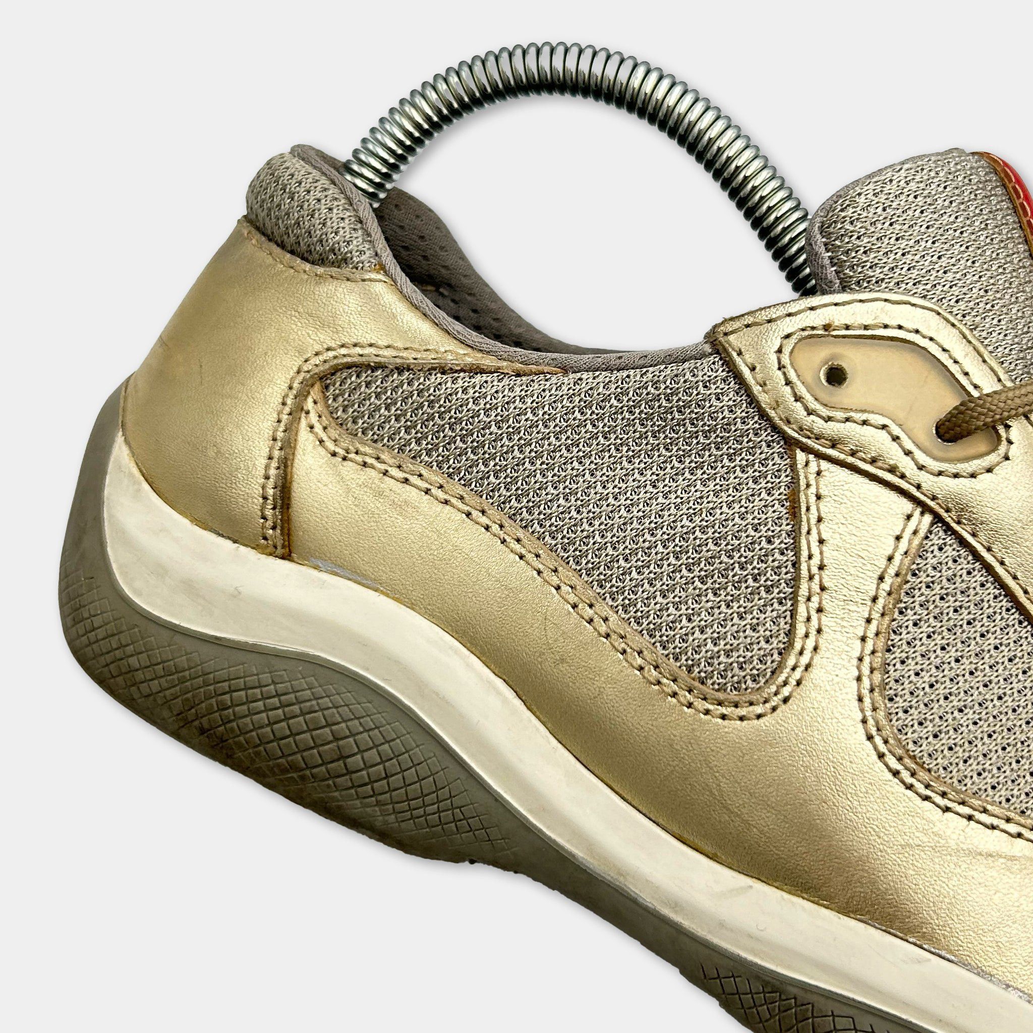 Prada Prada America’s Cup Golden Low Sneakers Size US 8 / IT 38 - 4 Thumbnail