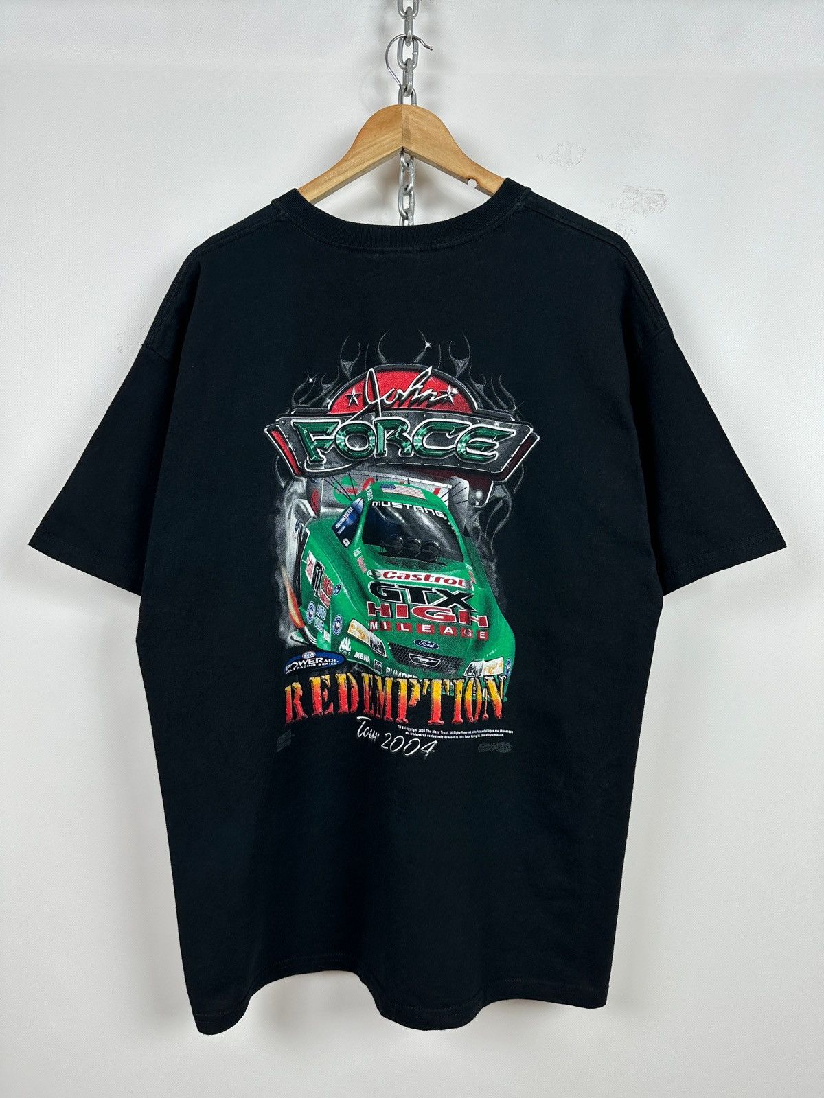 NASCAR 2004 Vintage John Force Redemption Tour NASCAR Ford T-Shirt Size US XL / EU 56 / 4 - 2 Thumbnail