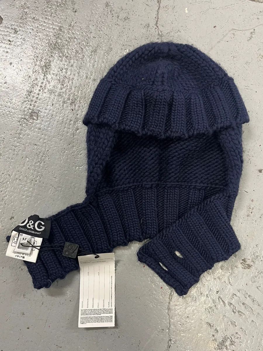 Dolce & Gabbana 2000s Dolce & Gabbana Navy Wool Hood Hat Size ONE SIZE - 7 Thumbnail