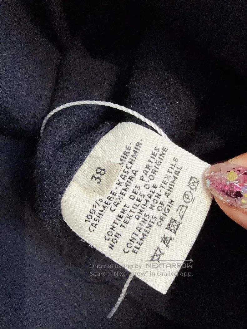 Hermes Hermes Navy blue cashmere mid-length coat Size XS / US 0-2 / IT 36-38 - 6 Thumbnail