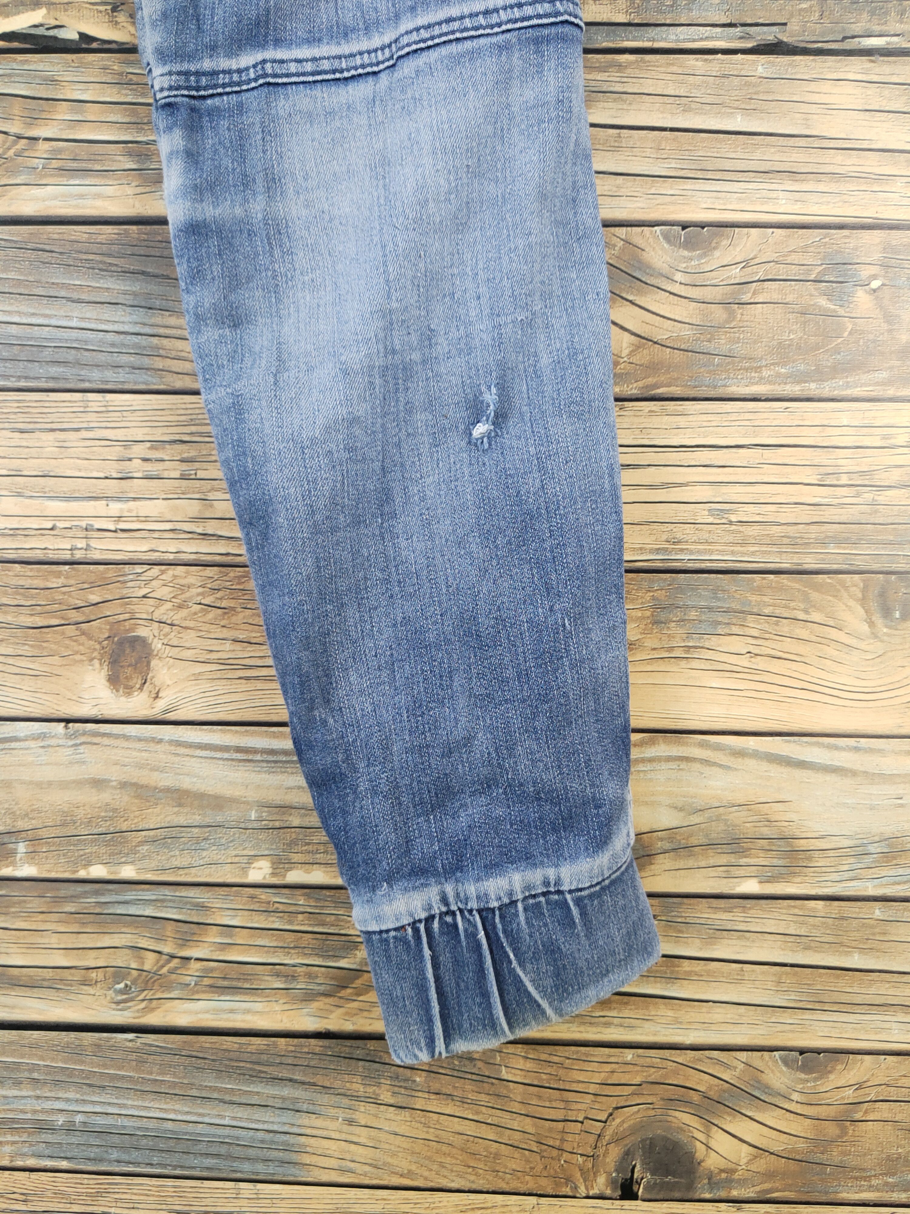 Japanese Brand FieldCore Blue Distressed Ripped Jogger Jeans #W2080 Size US 33 - 13 Thumbnail