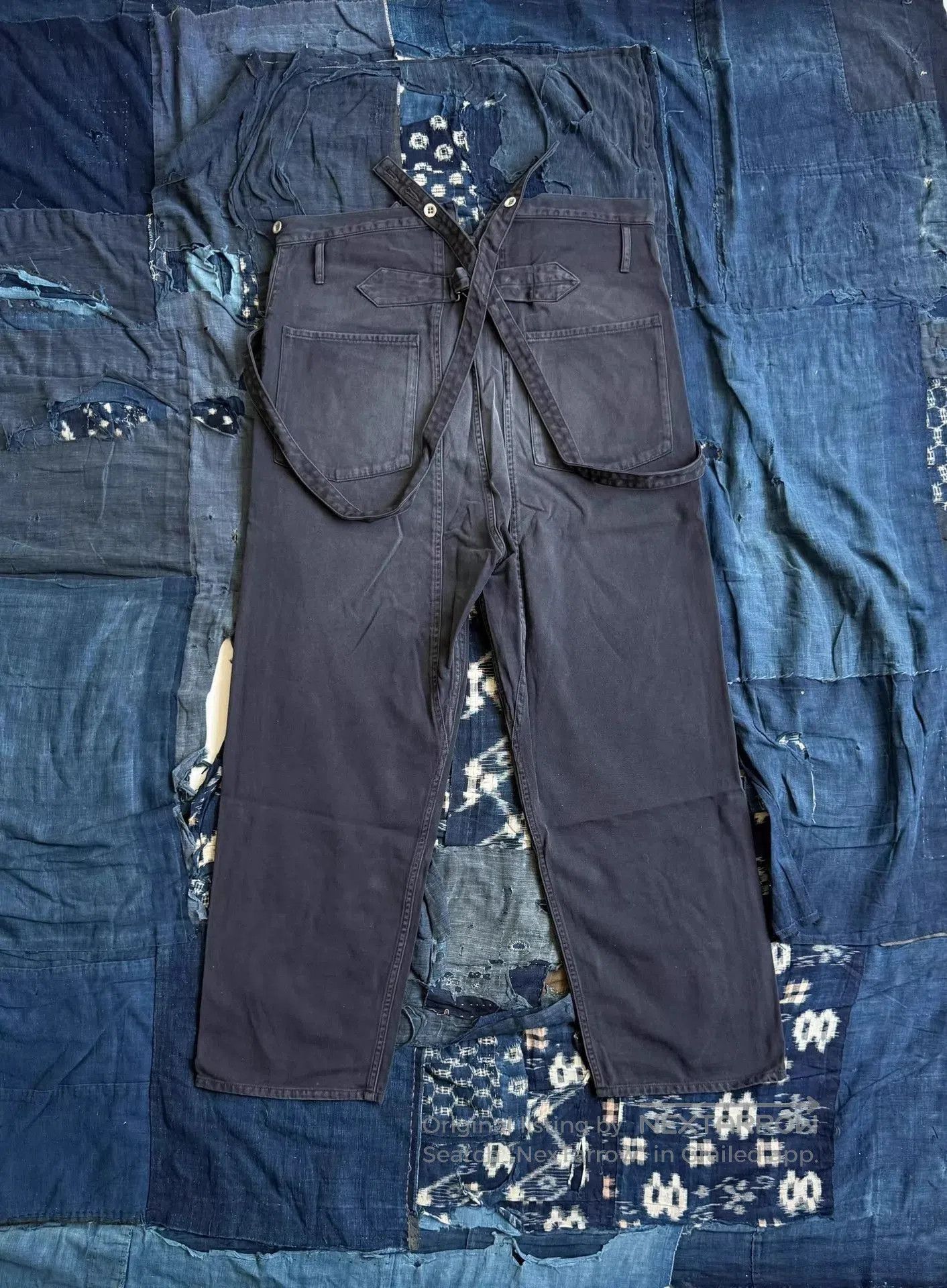 Visvim Black Denim Suspender Pants Size 32. Size US 32 / EU 48 - 2 Thumbnail