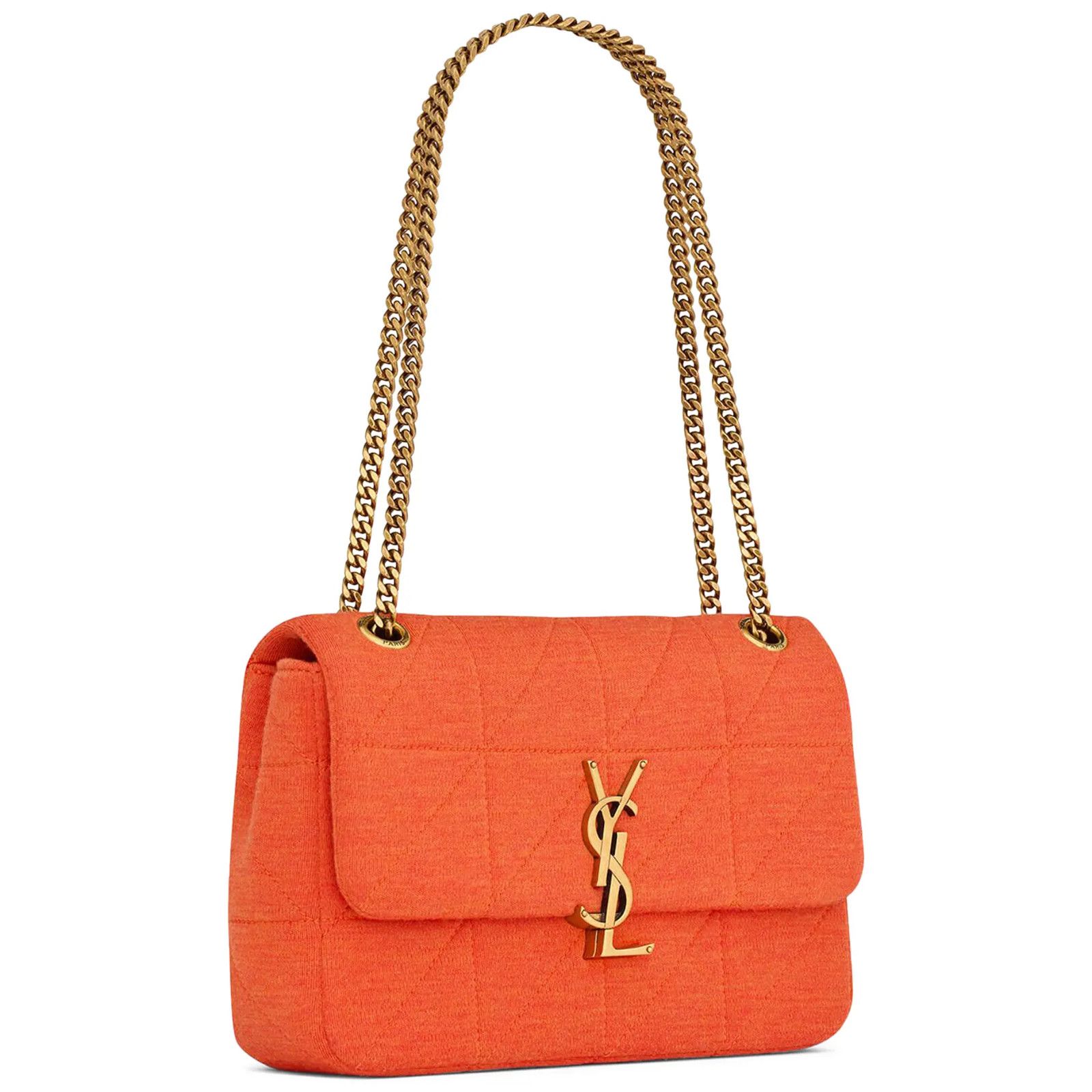 Yves Saint Laurent Saint Laurent Medium Marigold Orange Jersey Shoulder Bag Size ONE SIZE - 3 Thumbnail