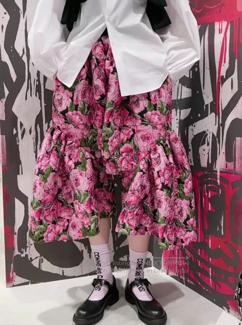 Comme des Garcons Comme Des Garcons size S Pink Flower Patchwork Casual Pant Size 23" - 2 Thumbnail