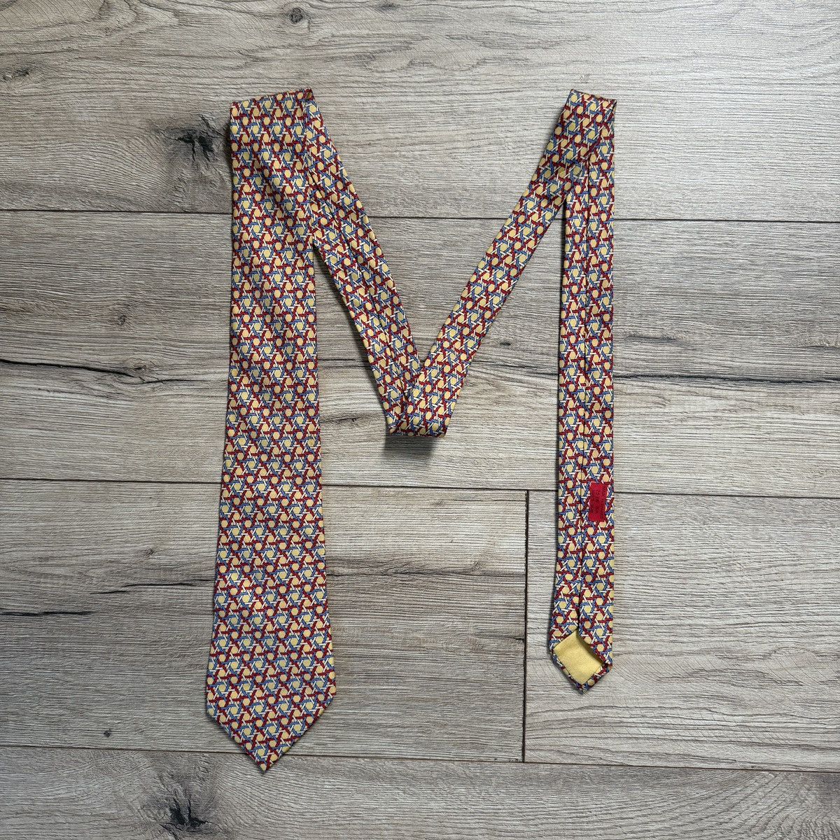 Hermes Hermes Chain Monogram Silk Tie Size ONE SIZE - 1 Thumbnail