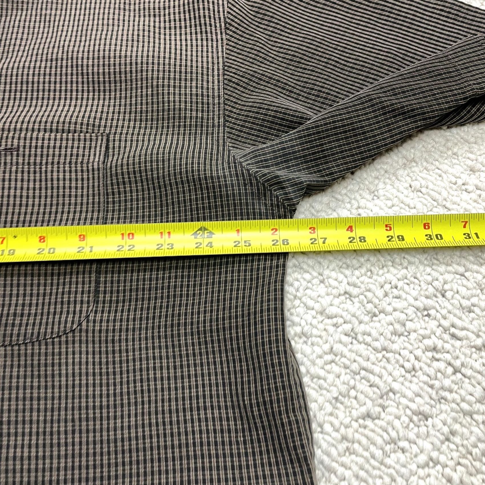 Haggar Haggar Button Down Shirt Mens XLT Brown Plaid Microfiber Button-Front Short Sleeve Casual Business Workwear Size US XL / EU 56 / 4 - 6 Thumbnail