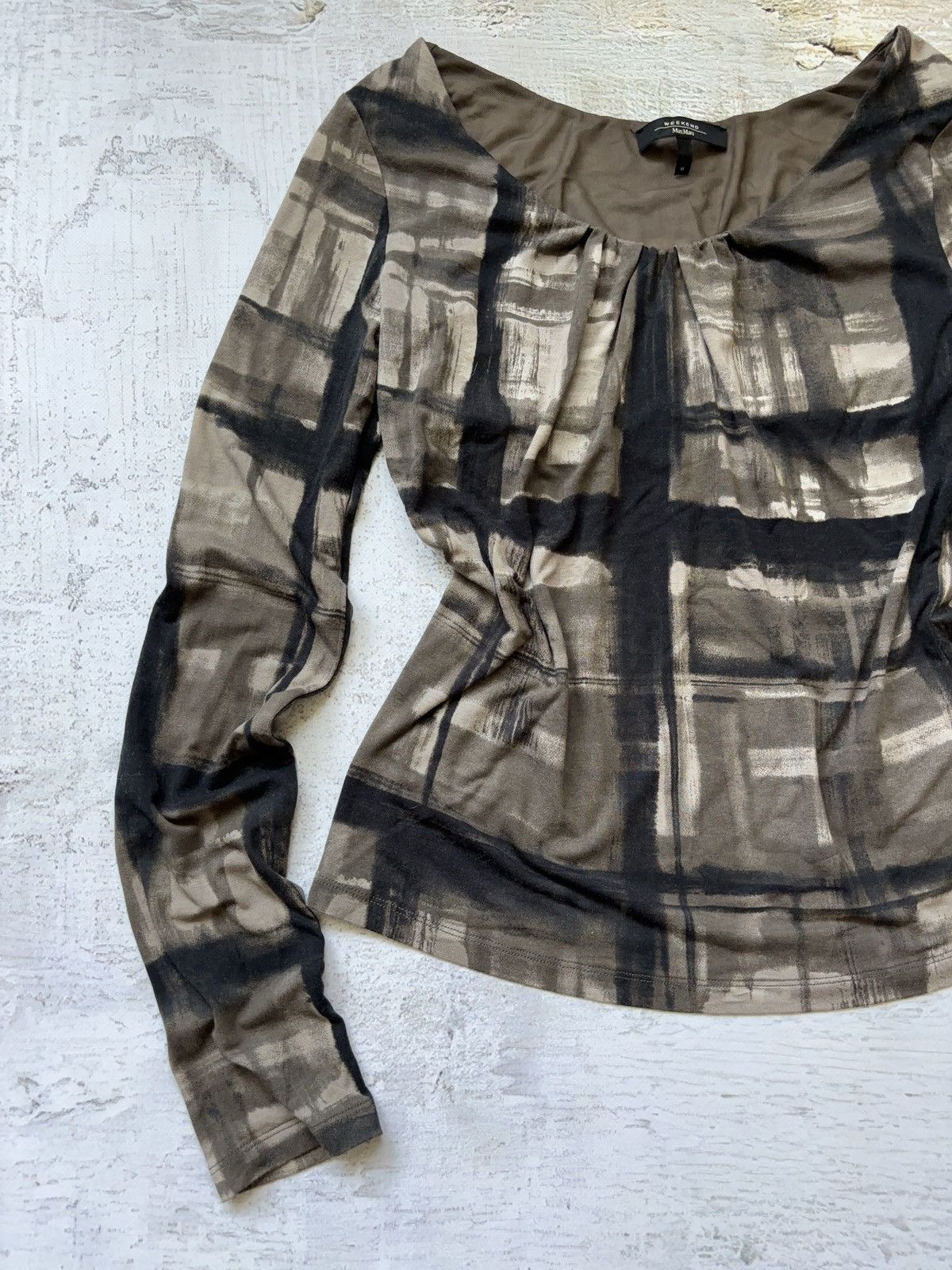 Japanese Brand × Weekend Max Mara Max Mara vintage printed long sleeve top Size M / US 6-8 / IT 42-44 - 3 Thumbnail