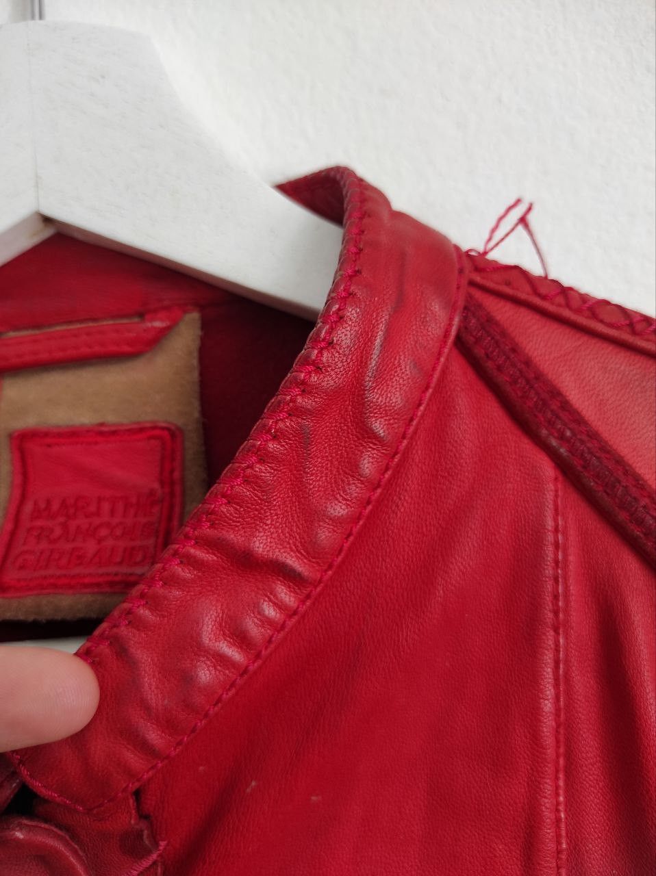 Marithe + Francois Girbaud Marithe Francois Girbaud Leather Red Bomber Jacket Size M-L Size L / US 10 / IT 46 - 10 Thumbnail