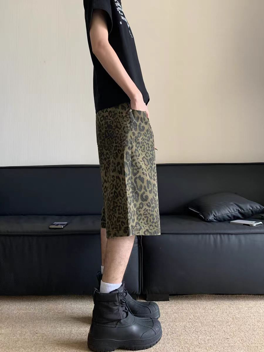 Japanese Brand Slouchy style vintage leopard baggy denim shorts Size US 32 / EU 48 - 3 Thumbnail