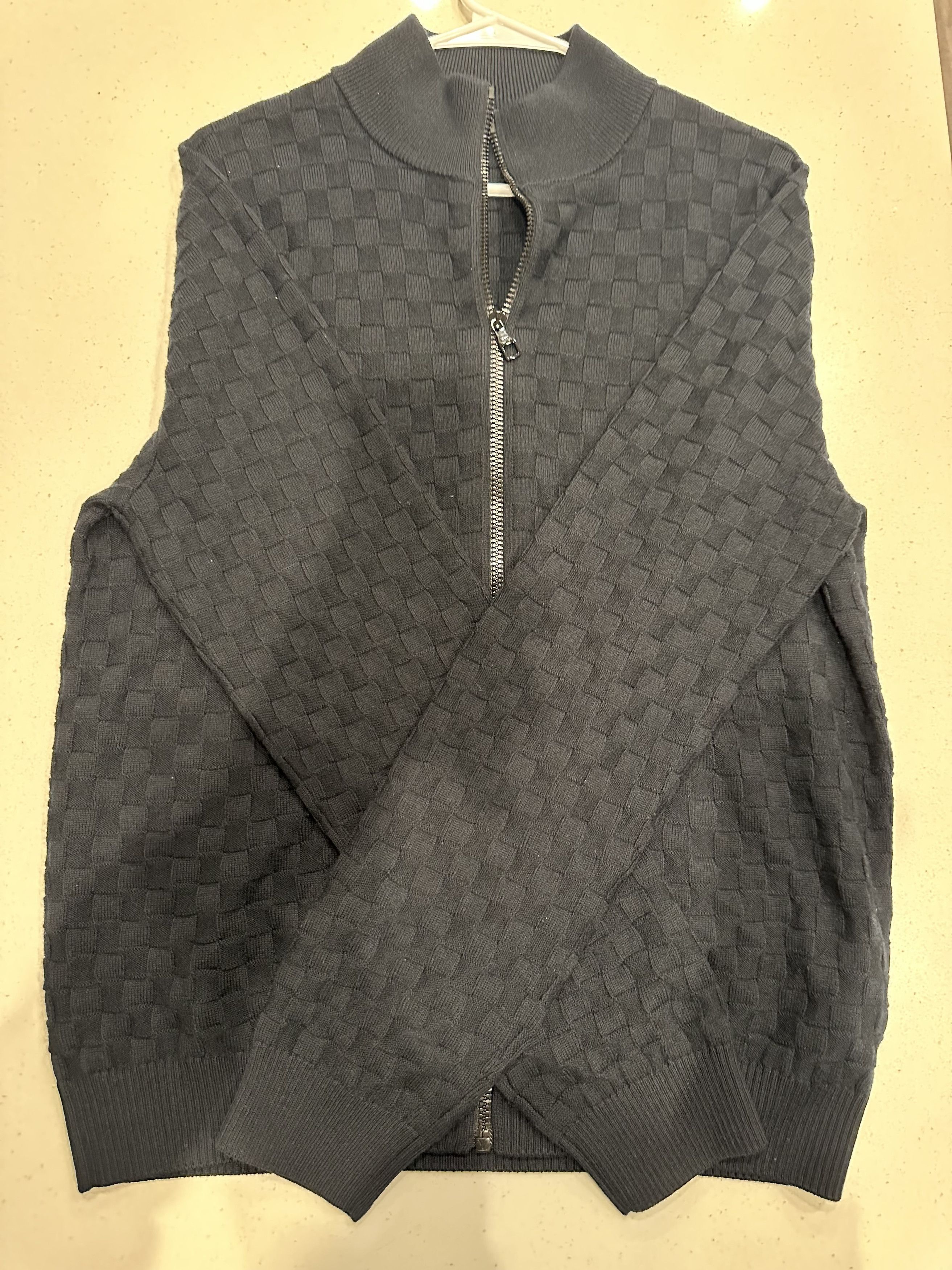 Louis Vuitton Damier Signature Zip-Through Cardigan BLACK. Size M0
