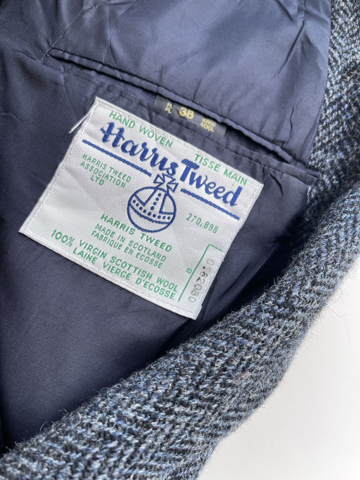Harris Tweed 1980s Harris Tweed Pure Wool Herringbone Coat Size 38R - 5 Thumbnail