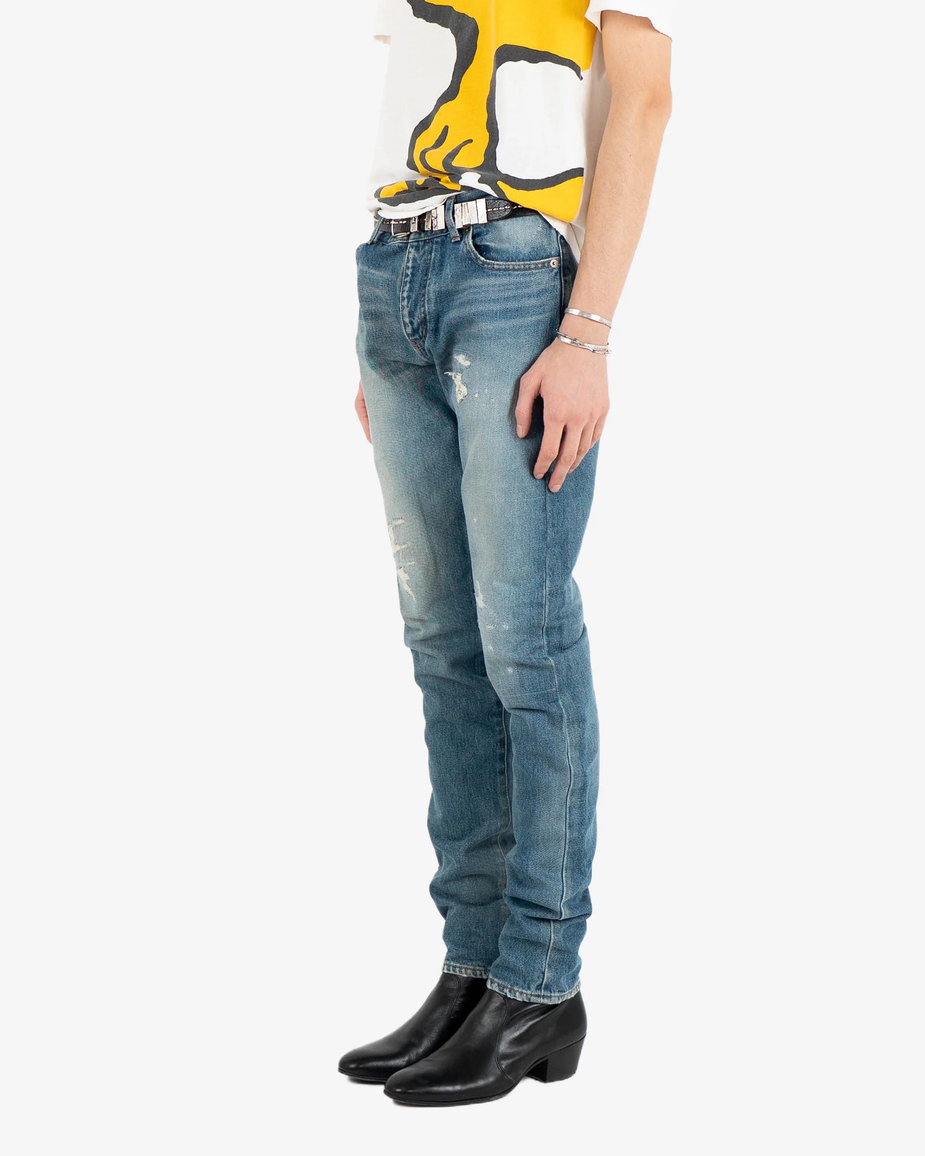 Saint Laurent Paris D02 Distressed Denim (2016) Size US 31 - 4 Thumbnail