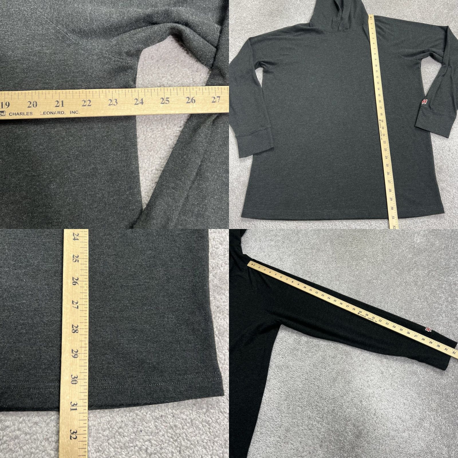 Vintage Homage Hoodie Mens XL Pullover Hooded Shirt Long Sleeve Dark Gray Tri Blend Crew Neck Budget? Size US XL / EU 56 / 4 - 8 Thumbnail