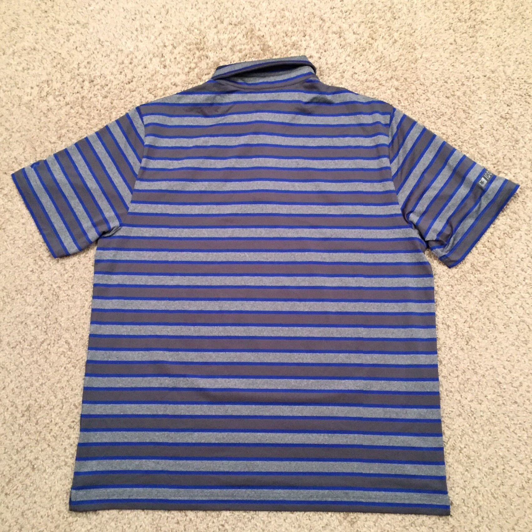 Under Armour Under Armour Polo Shirt Mens XL Blue Gray Striped Short Sleeve Loose Heat Gear Size US XL / EU 56 / 4 - 6 Thumbnail