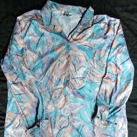 Other Vintage Gilda California Abstract Polyester Disco Shirt Size L / US 10 / IT 46 - 2 Thumbnail