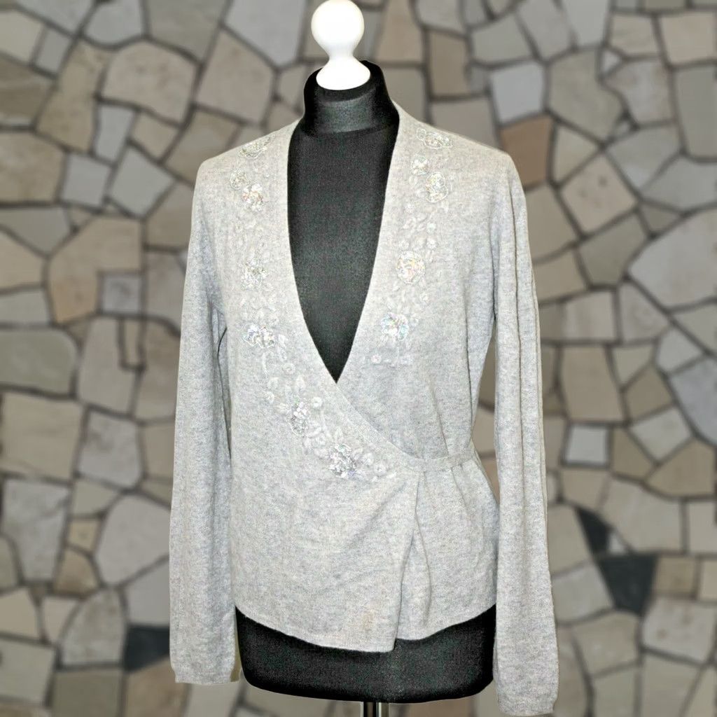 Allude Allude 100% cashmere womens grey cardigan robe wrap Size M Size M / US 6-8 / IT 42-44 - 1 Thumbnail