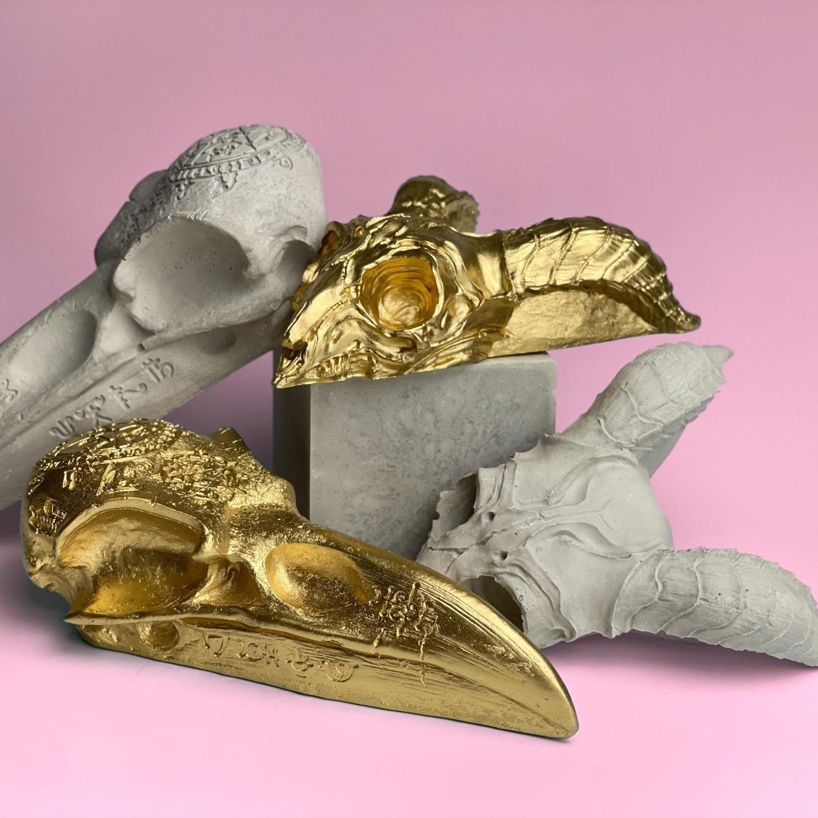 Other Handmade Concrete Sheep Skull Replica, Gothic Decor, Alchemy Size ONE SIZE - 5 Thumbnail
