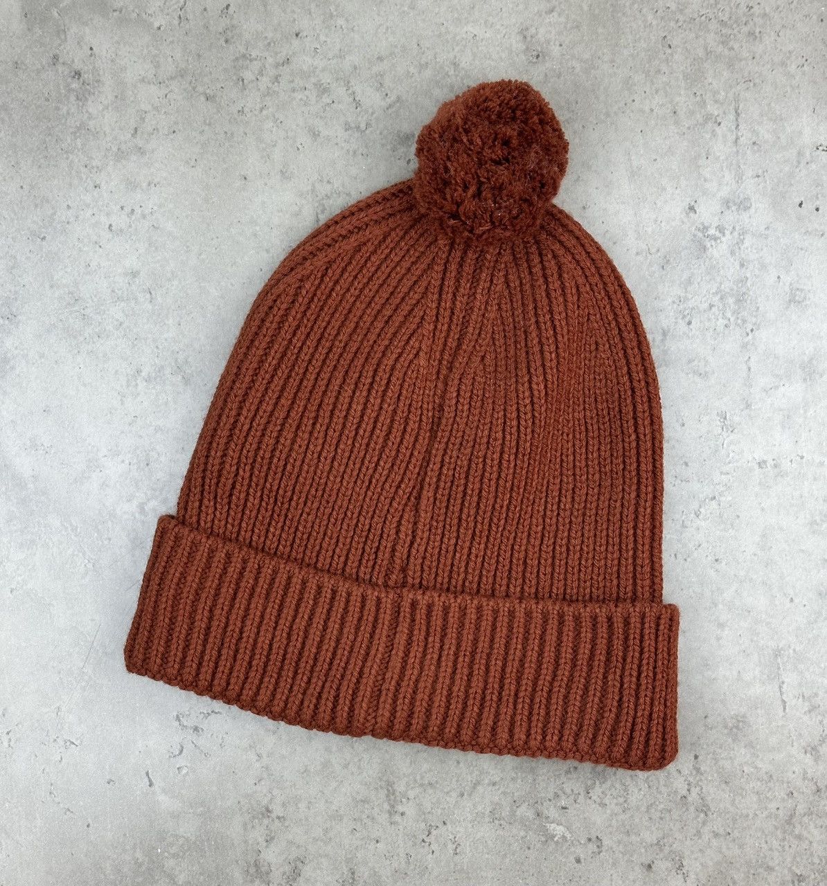The North Face The North Face Ribbed Knit Beanie Hat Burnt Orange Pom Pom Size ONE SIZE - 5 Thumbnail